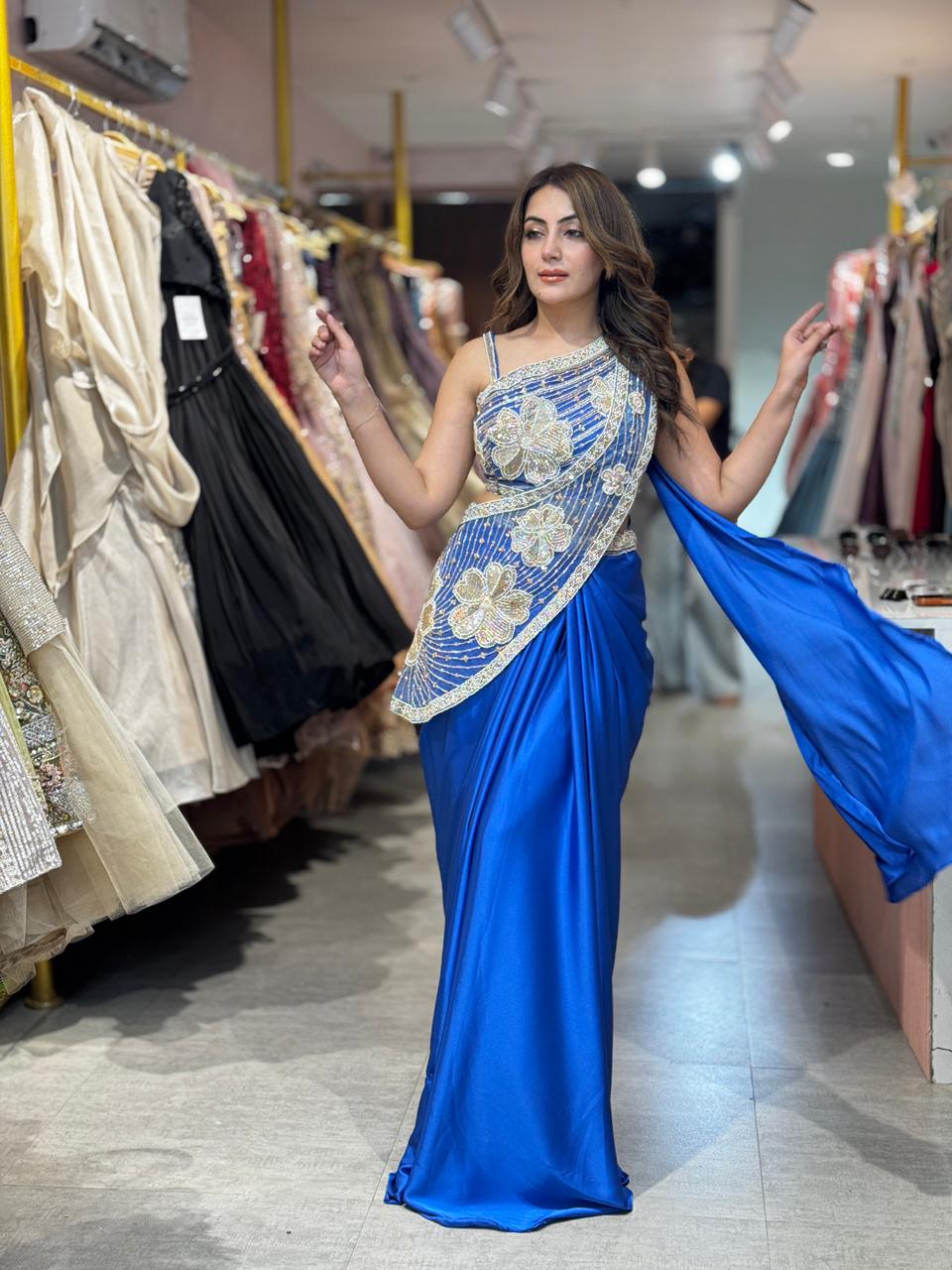 Lily Designer Draped Saree Set