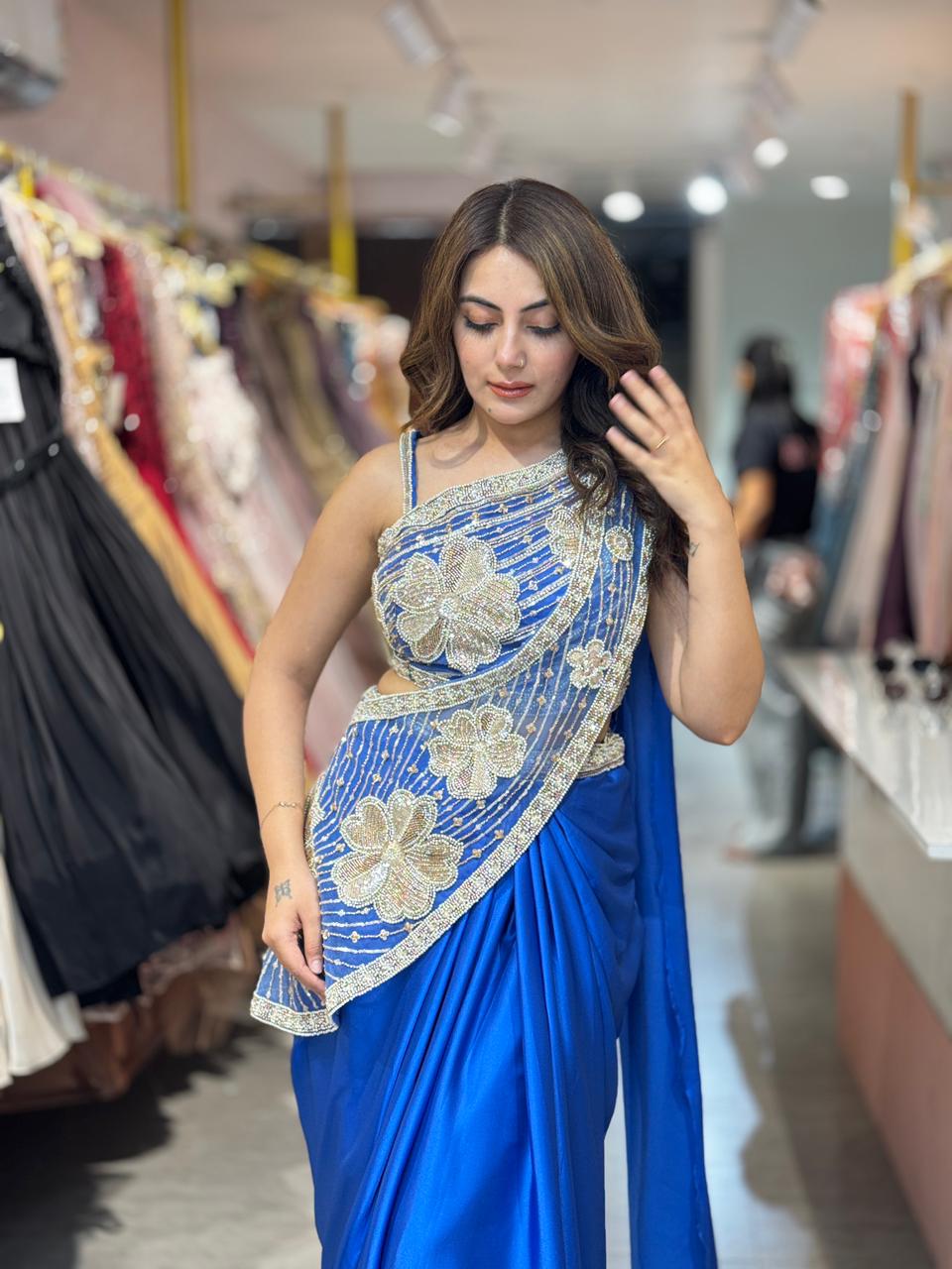 Lily Designer Draped Saree Set