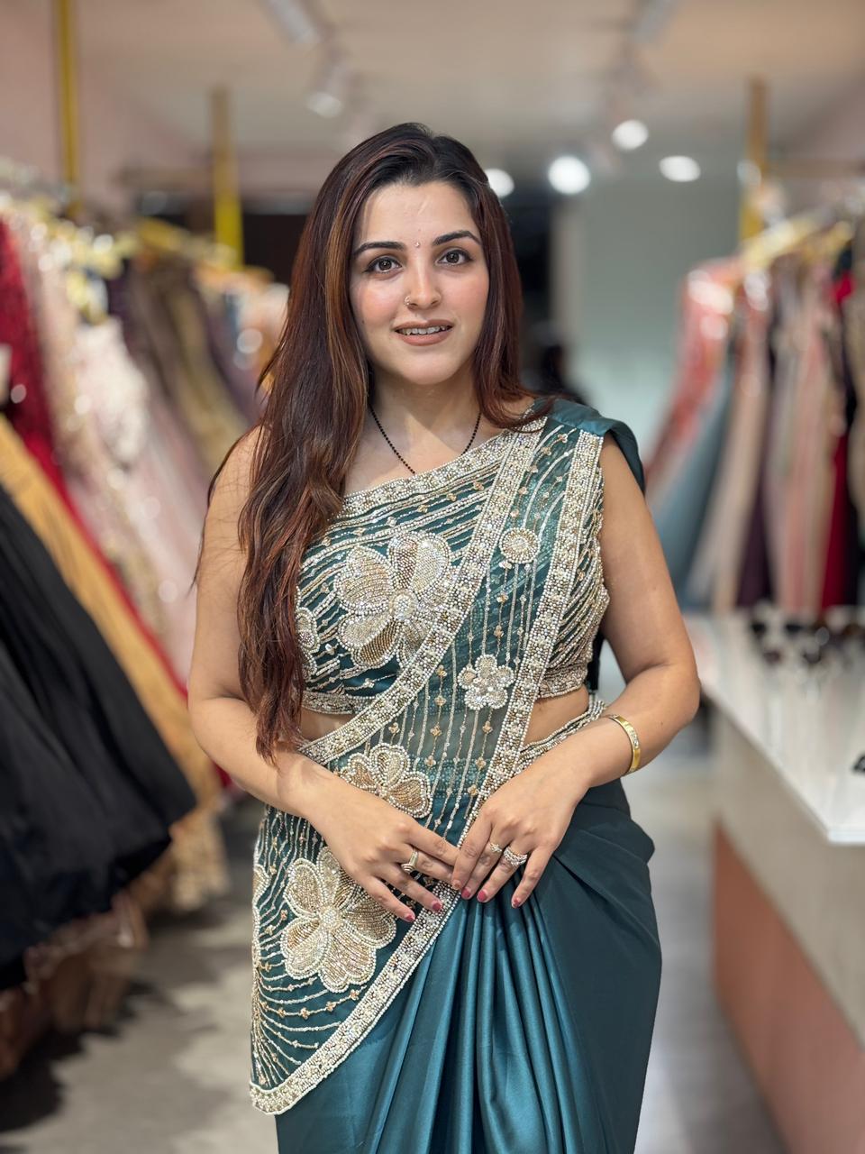 Lily Designer Draped Saree Set