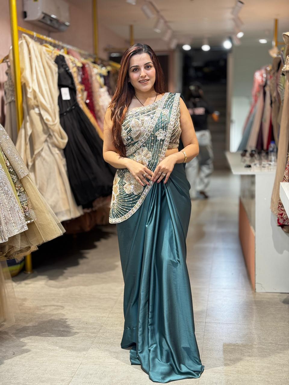 Lily Designer Draped Saree Set