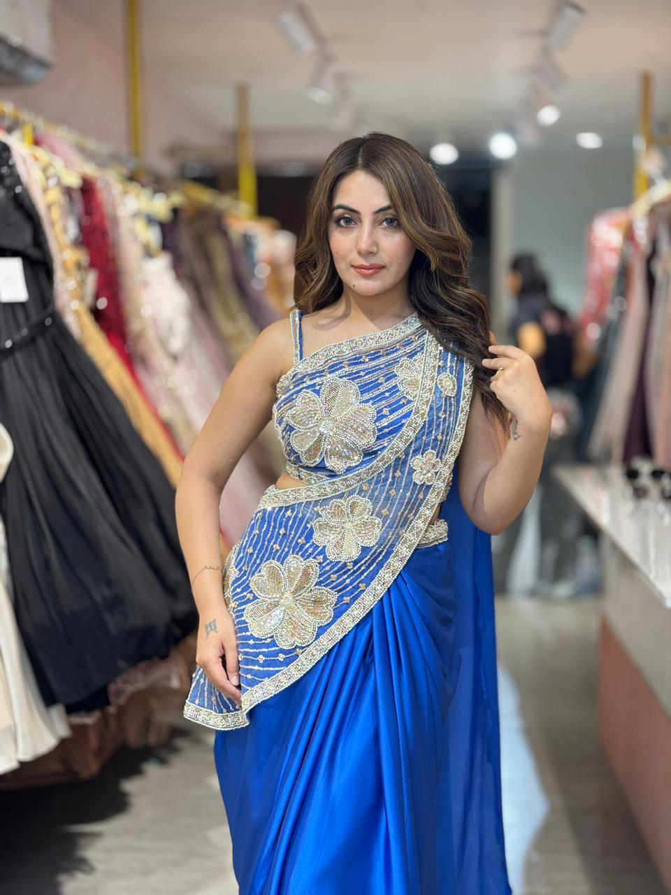 Lily Designer Draped Saree Set