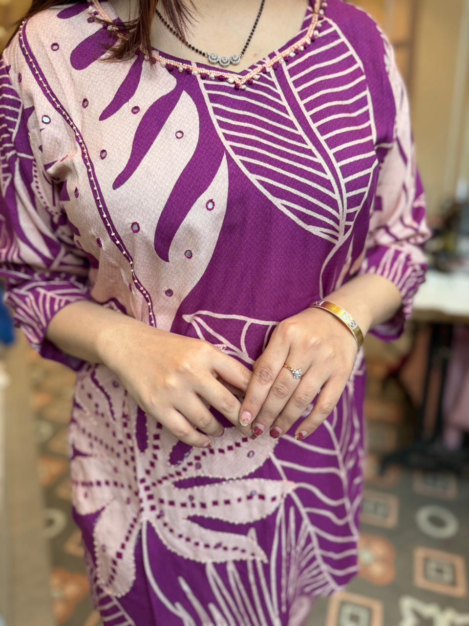 Berry Leaf Printed Co-Ord Set