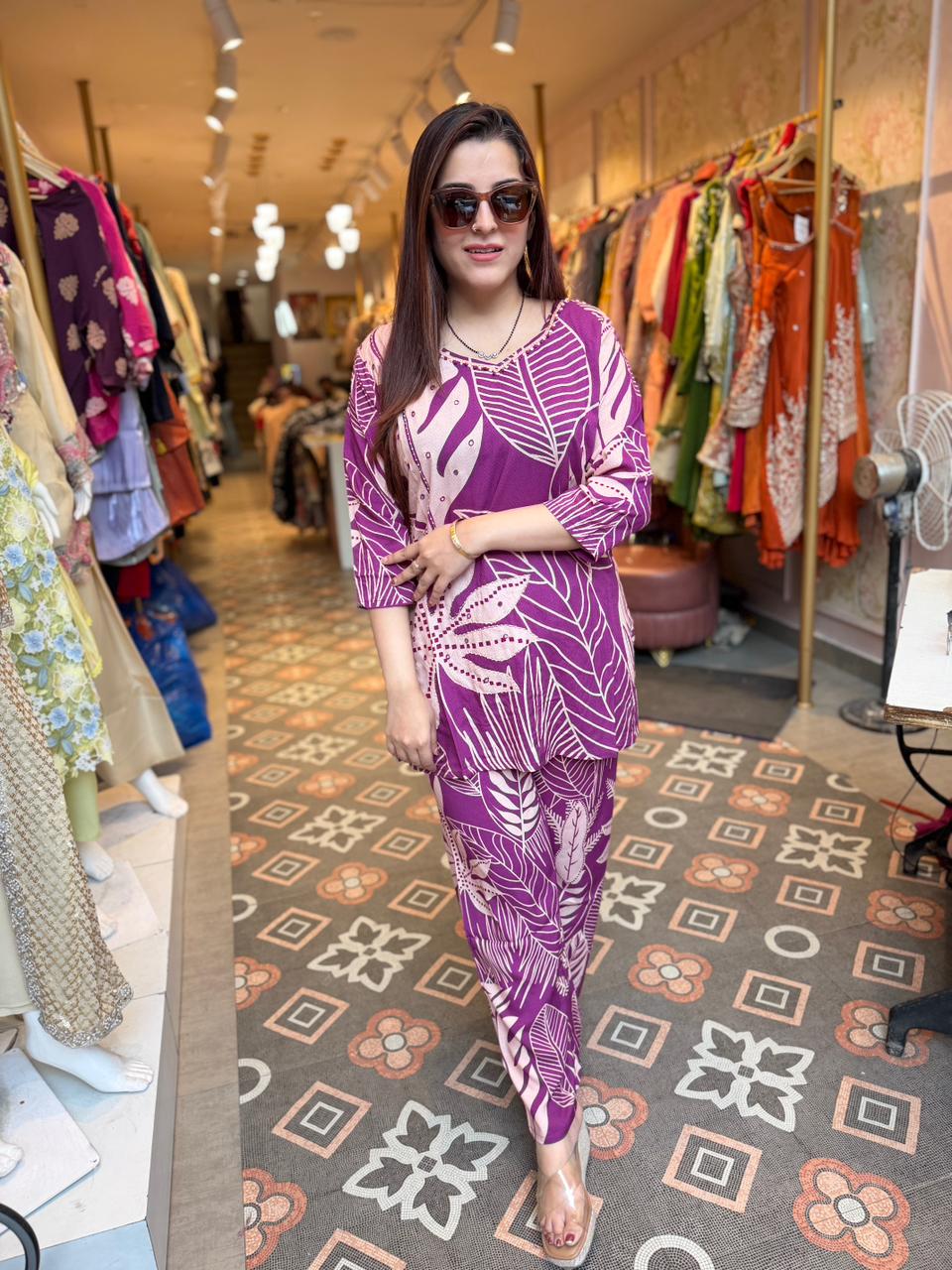 Berry Leaf Printed Co-Ord Set