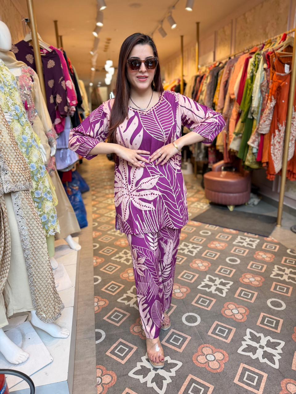 Berry Leaf Printed Co-Ord Set