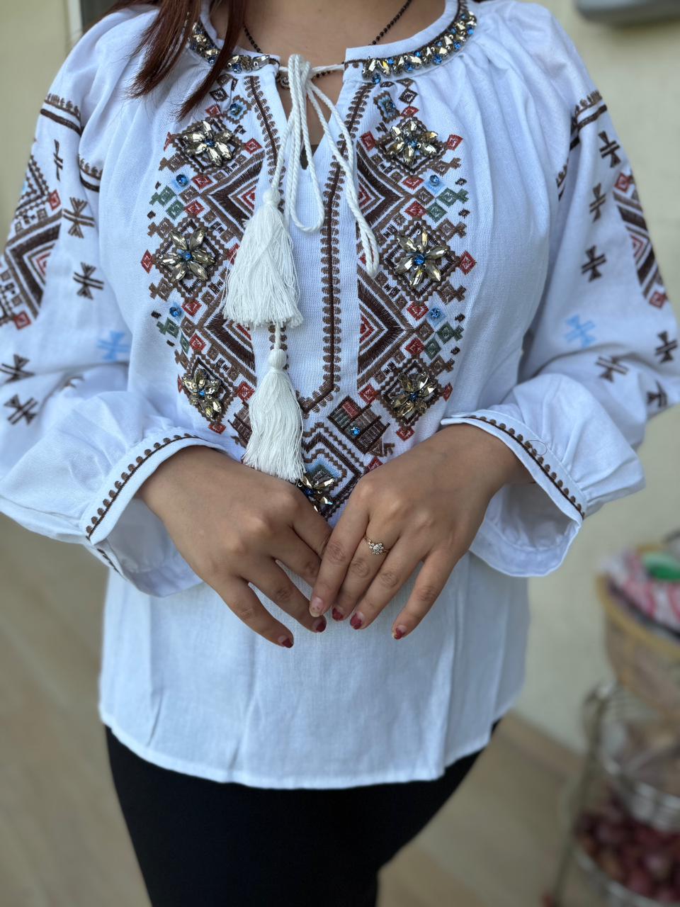 Desert Jewel Embroidered Boho Top