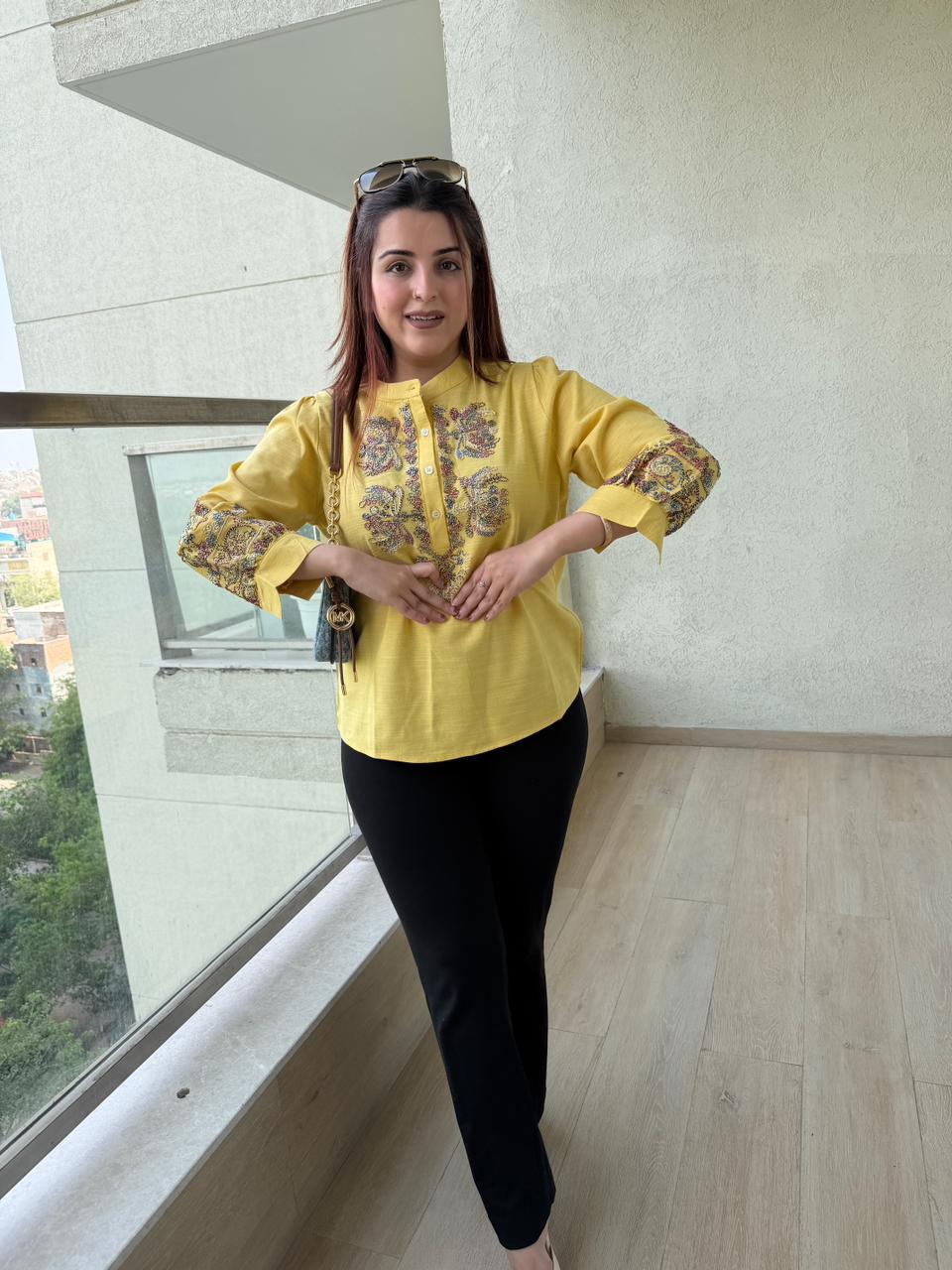 Sunshine Royale Embellished Kurti Top