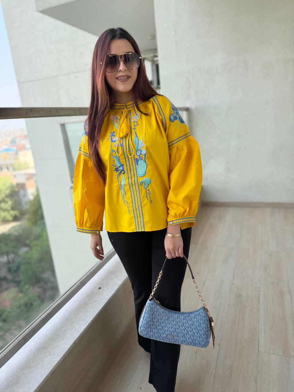 Sunshine Royale Embellished Kurti Top