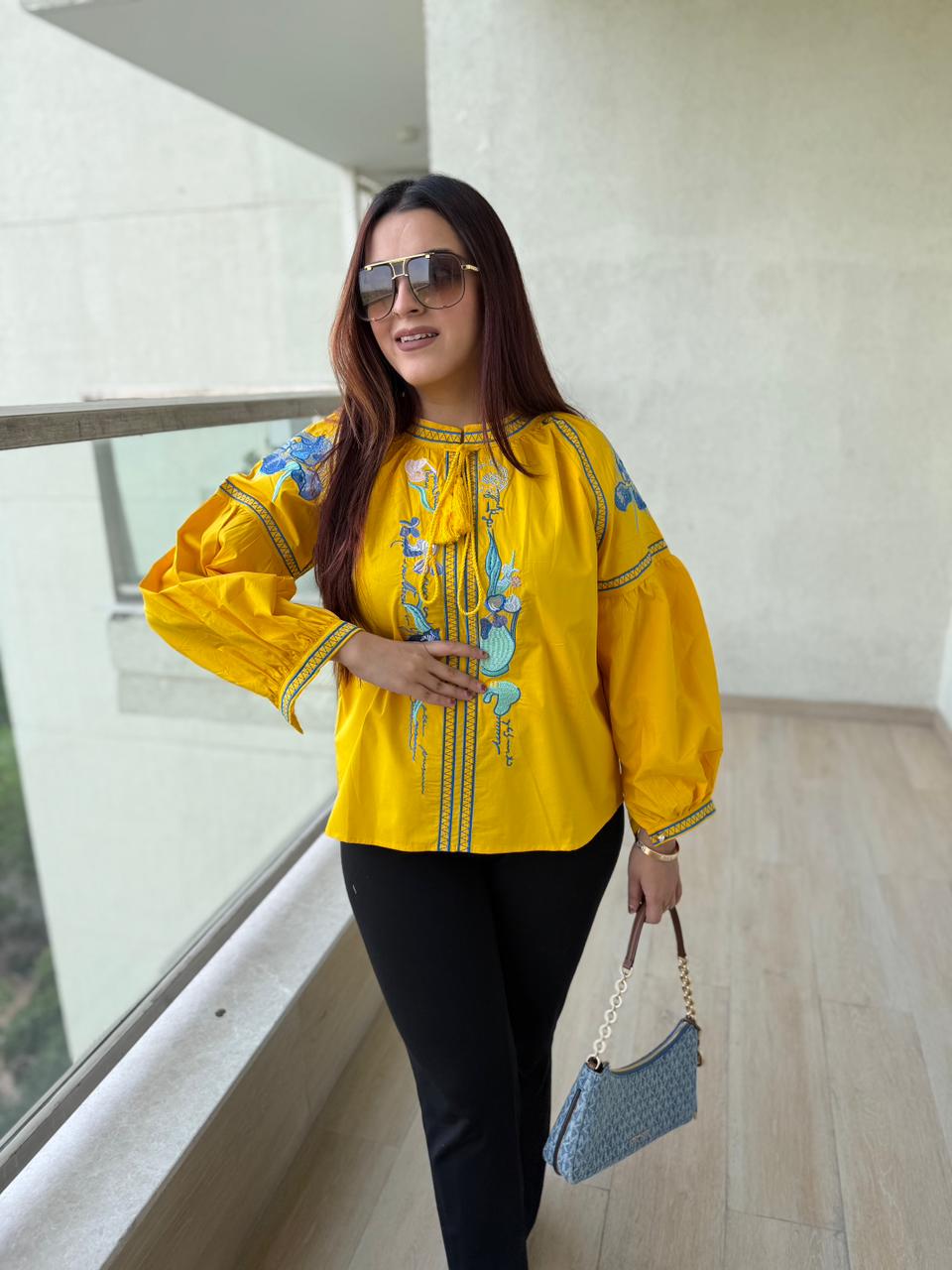 Sunshine Royale Embellished Kurti Top