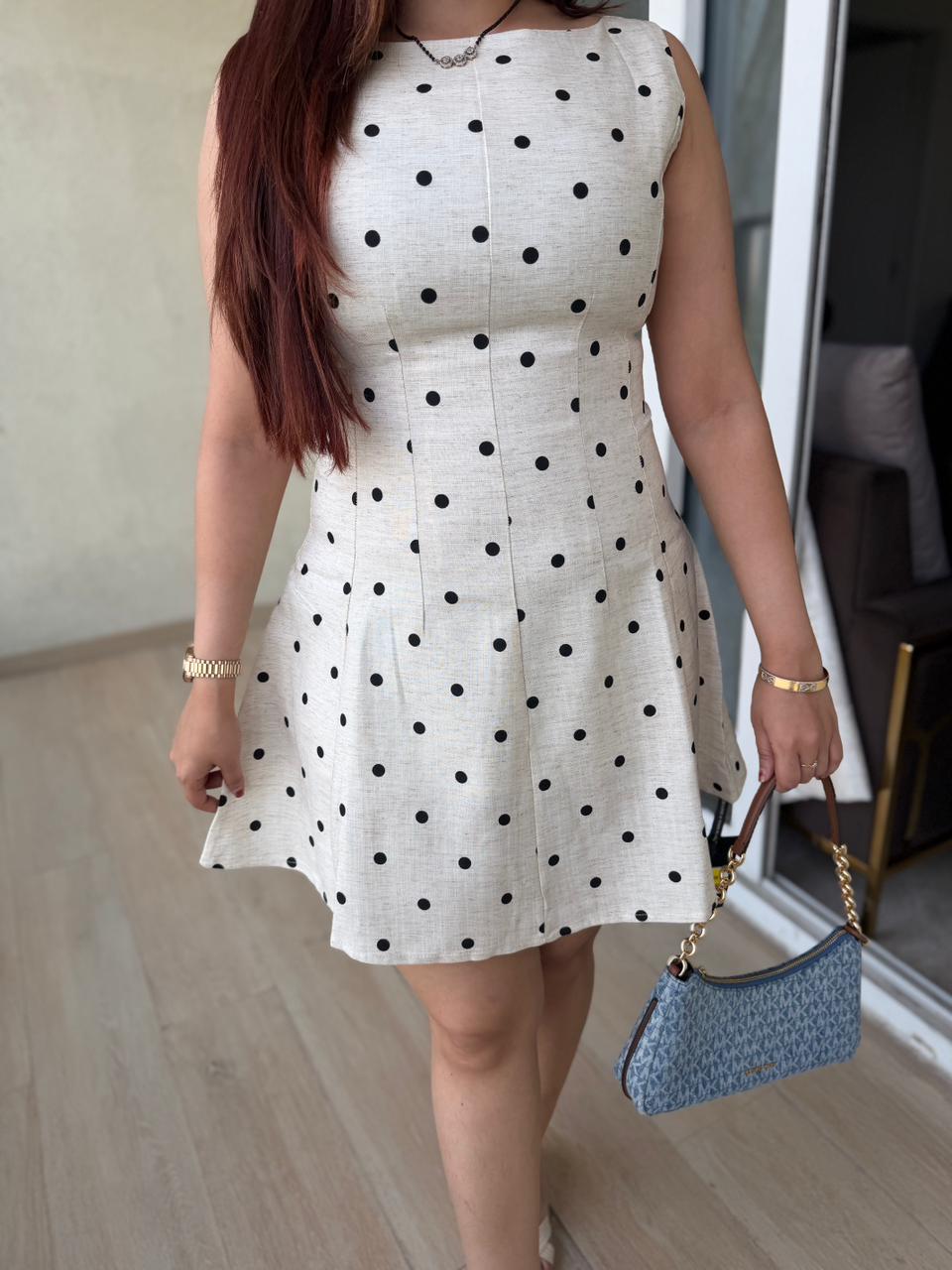 Paris Polka Fit & Flare Dress