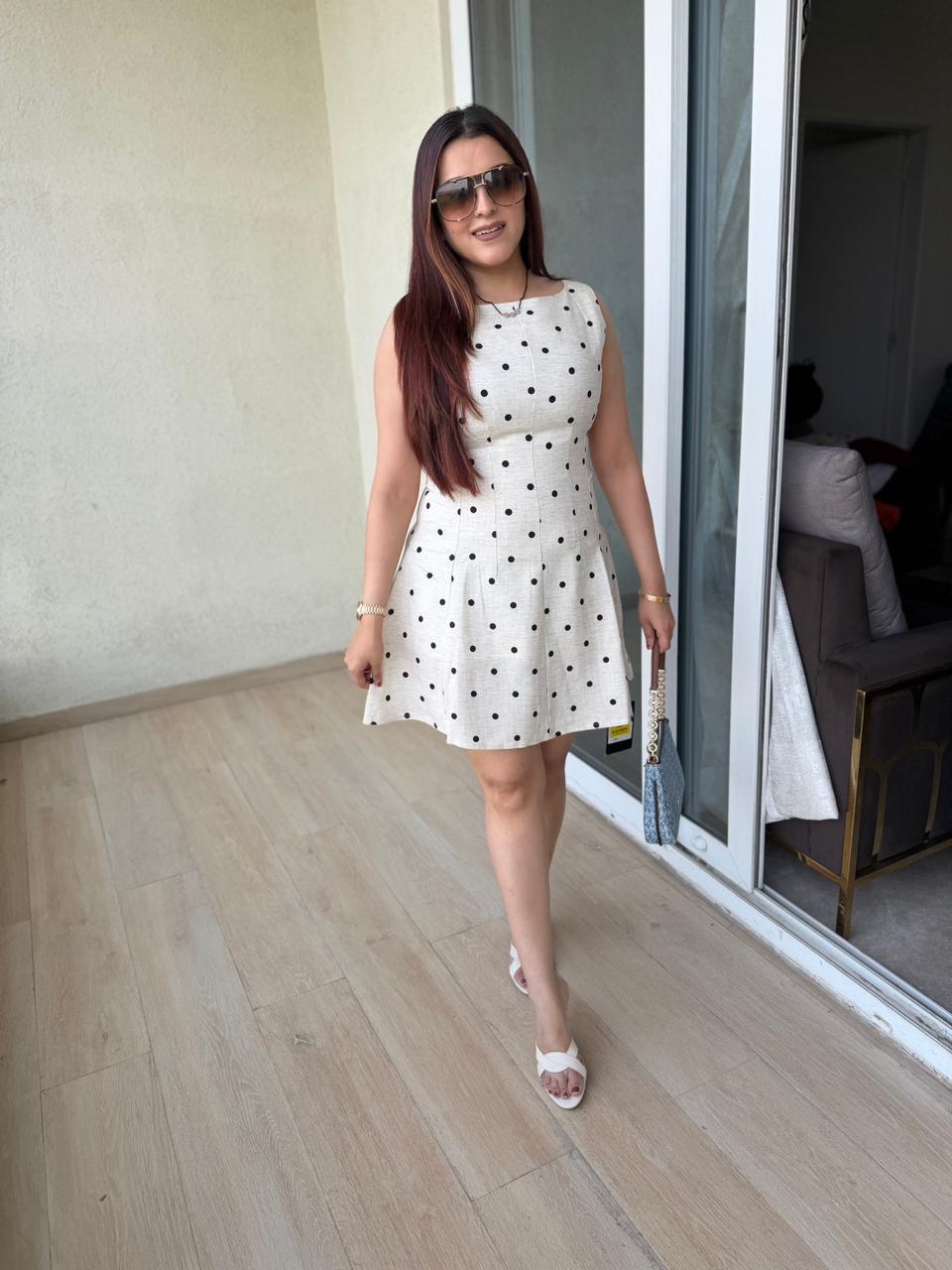 Paris Polka Fit & Flare Dress