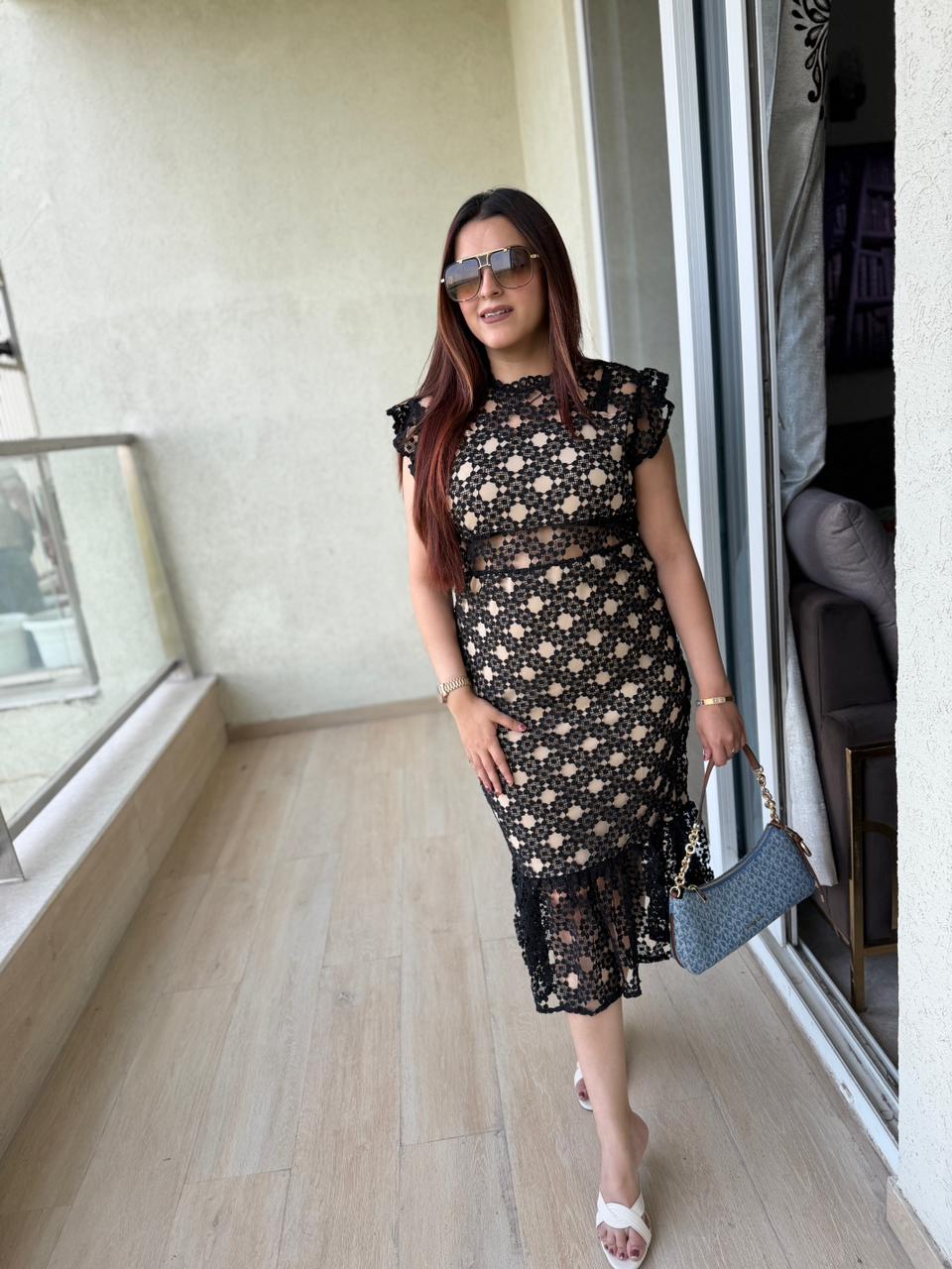 Roma Lace Midi Dress