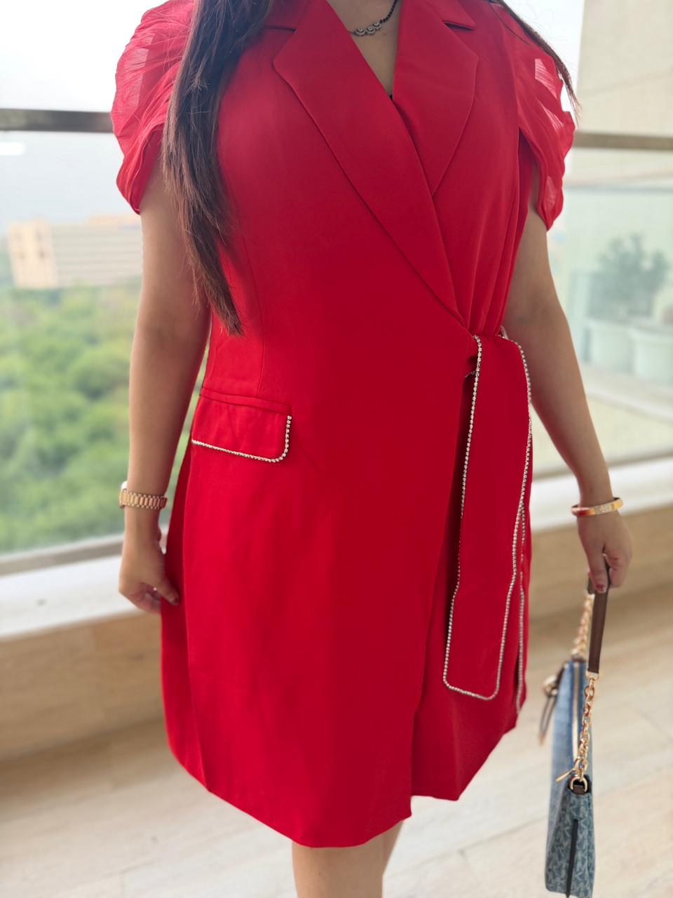 Cocoa Glam Wrap Midi Dress