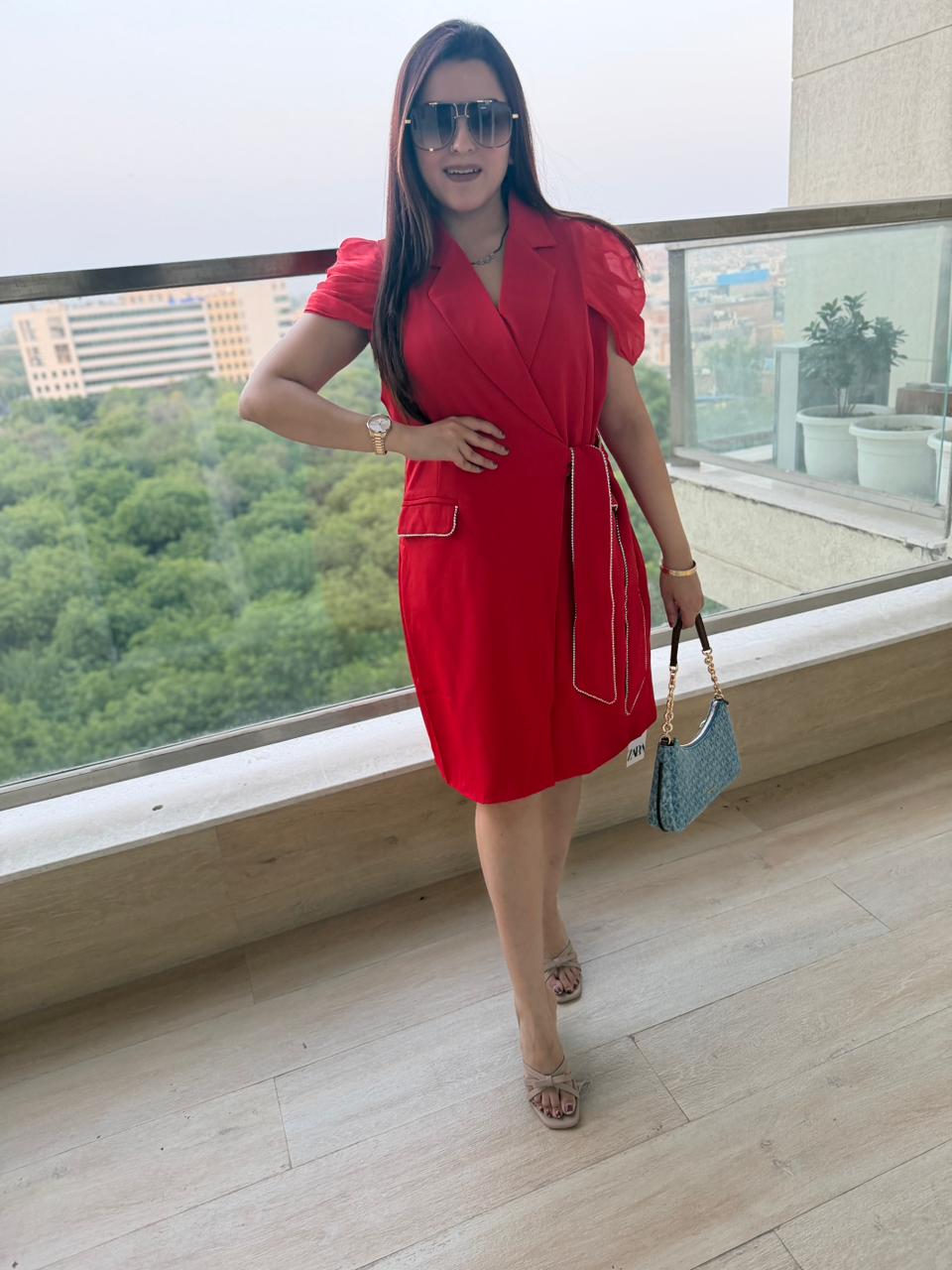 Cocoa Glam Wrap Midi Dress