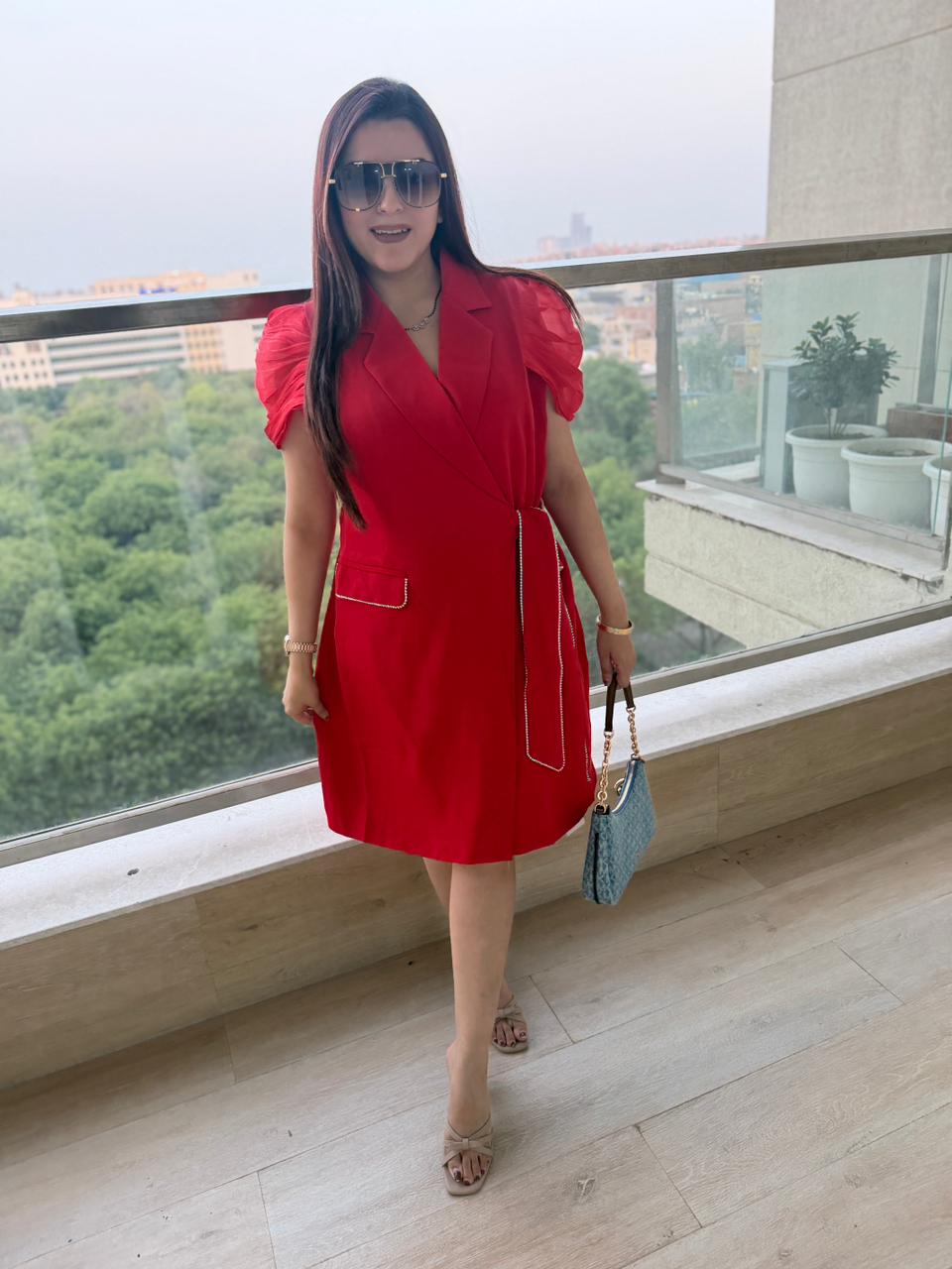 Cocoa Glam Wrap Midi Dress