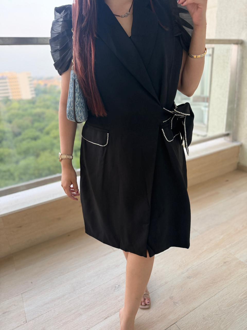 Cocoa Glam Wrap Midi Dress