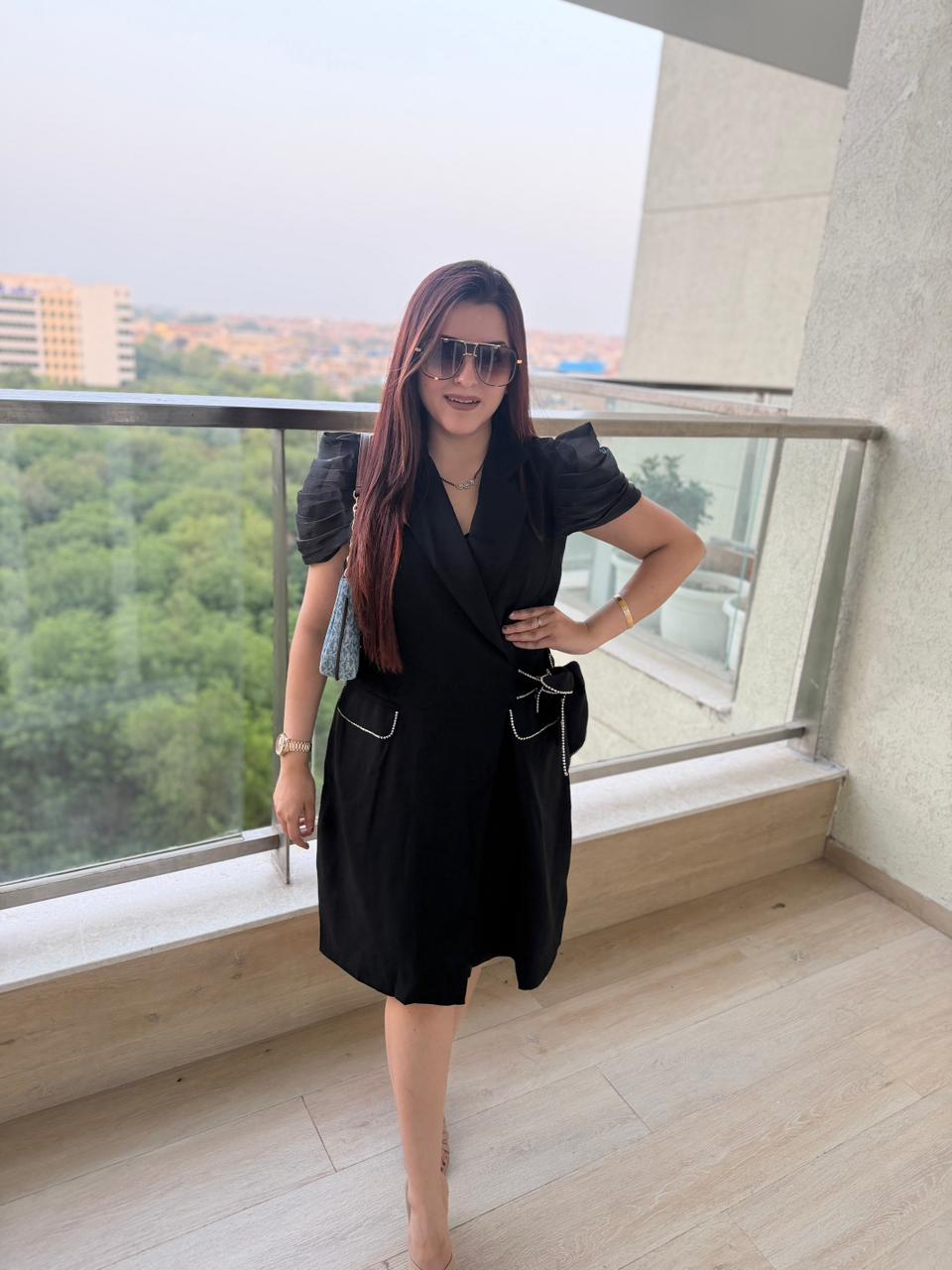 Cocoa Glam Wrap Midi Dress
