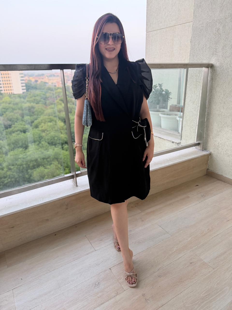 Cocoa Glam Wrap Midi Dress