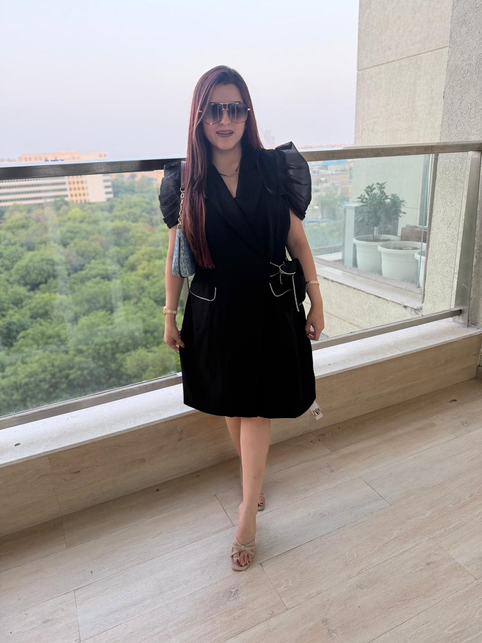 Cocoa Glam Wrap Midi Dress
