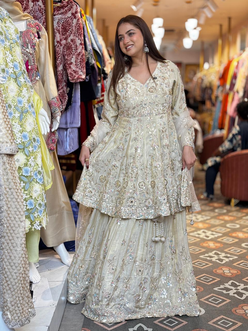 Blossom Embroidered Sharara Set