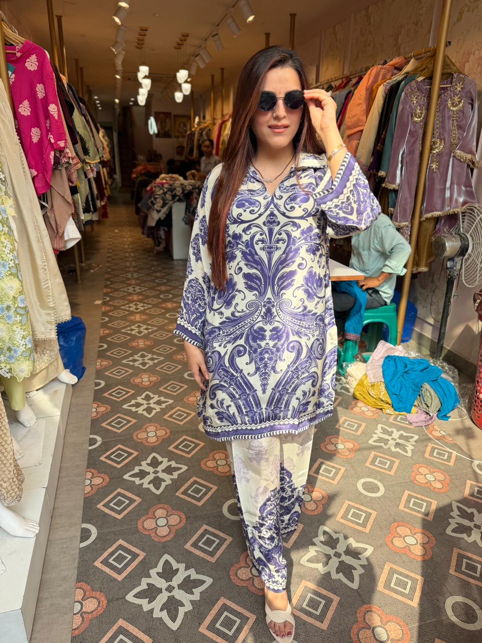 Royal Sapphire Printed Co-Ord Set