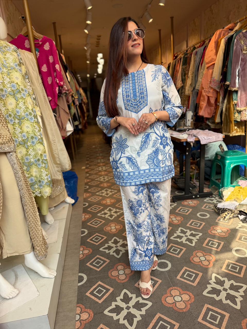 Azure Bloom Printed Co-Ord Set