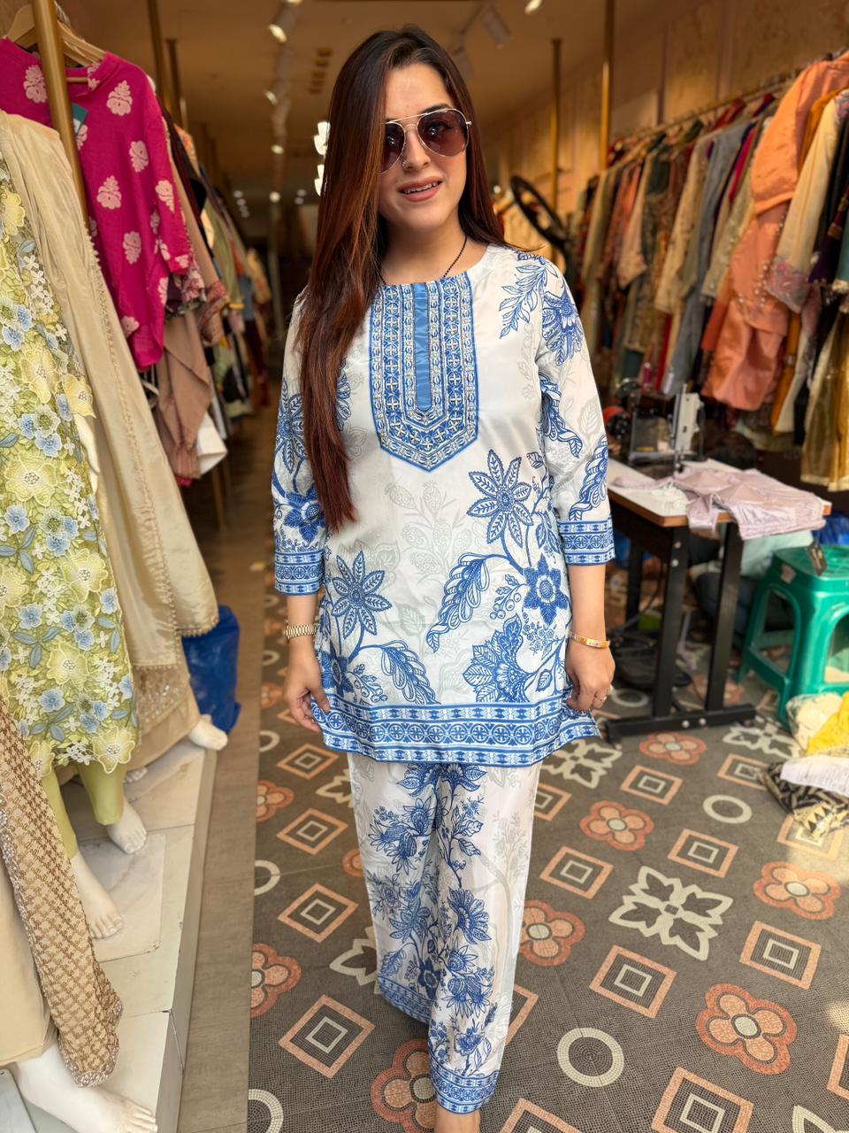 Azure Bloom Printed Co-Ord Set