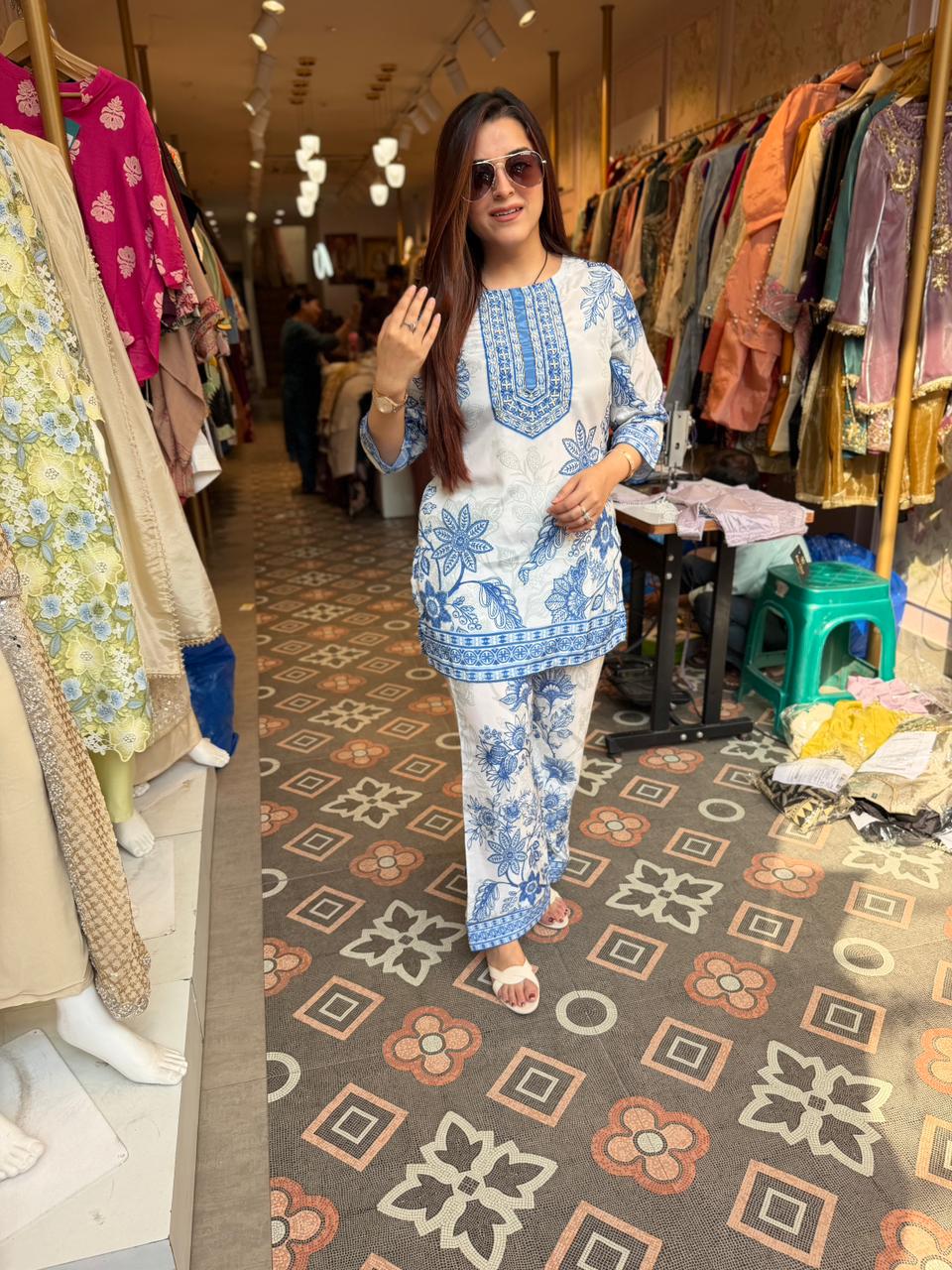 Azure Bloom Printed Co-Ord Set