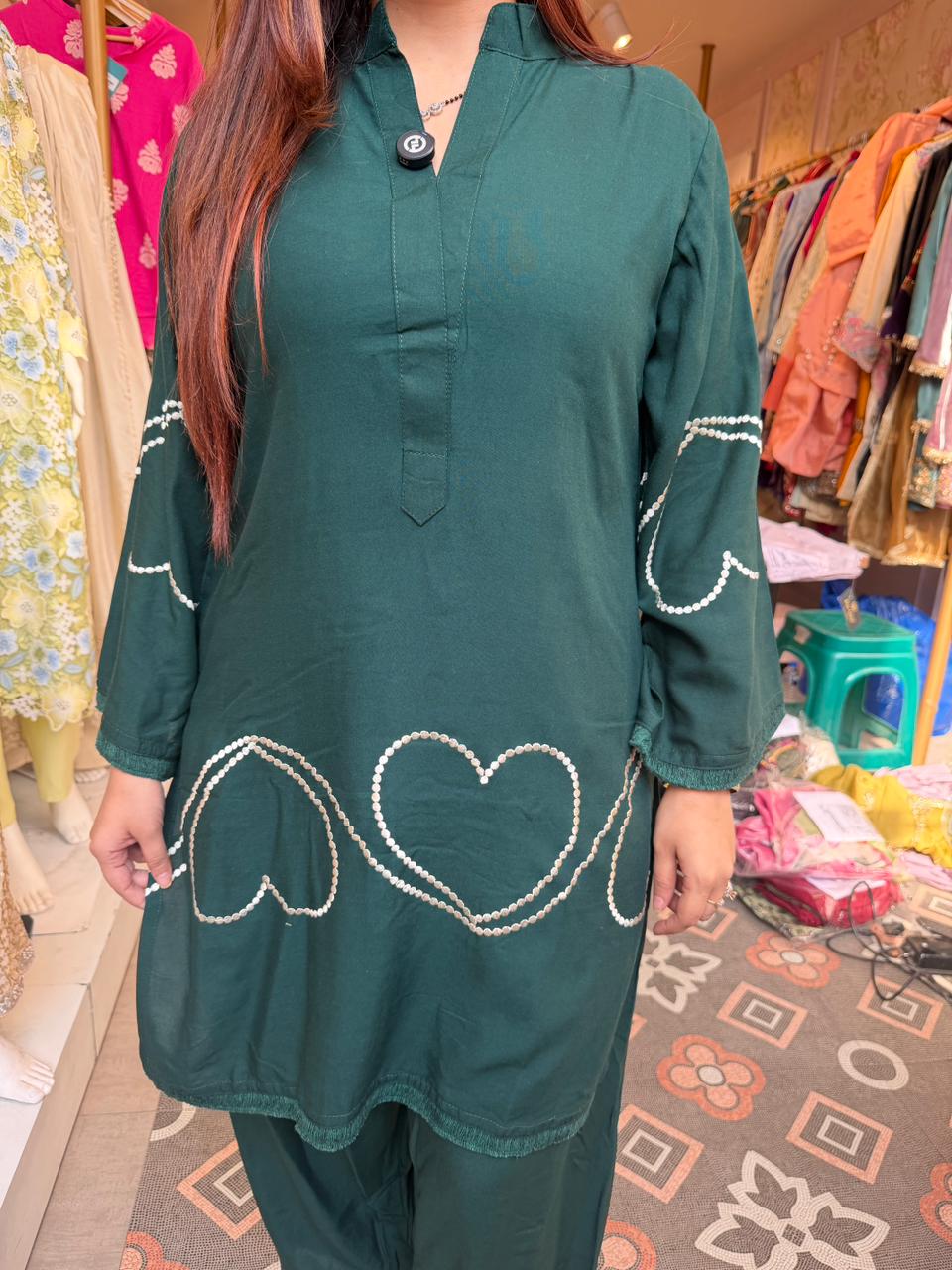 Emerald Hearts Casual Co-Ord Set