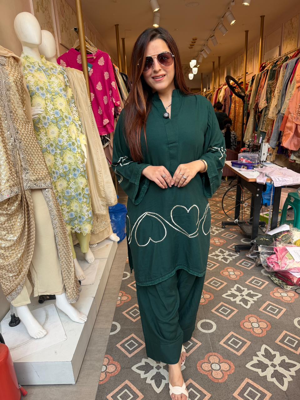 Emerald Hearts Casual Co-Ord Set