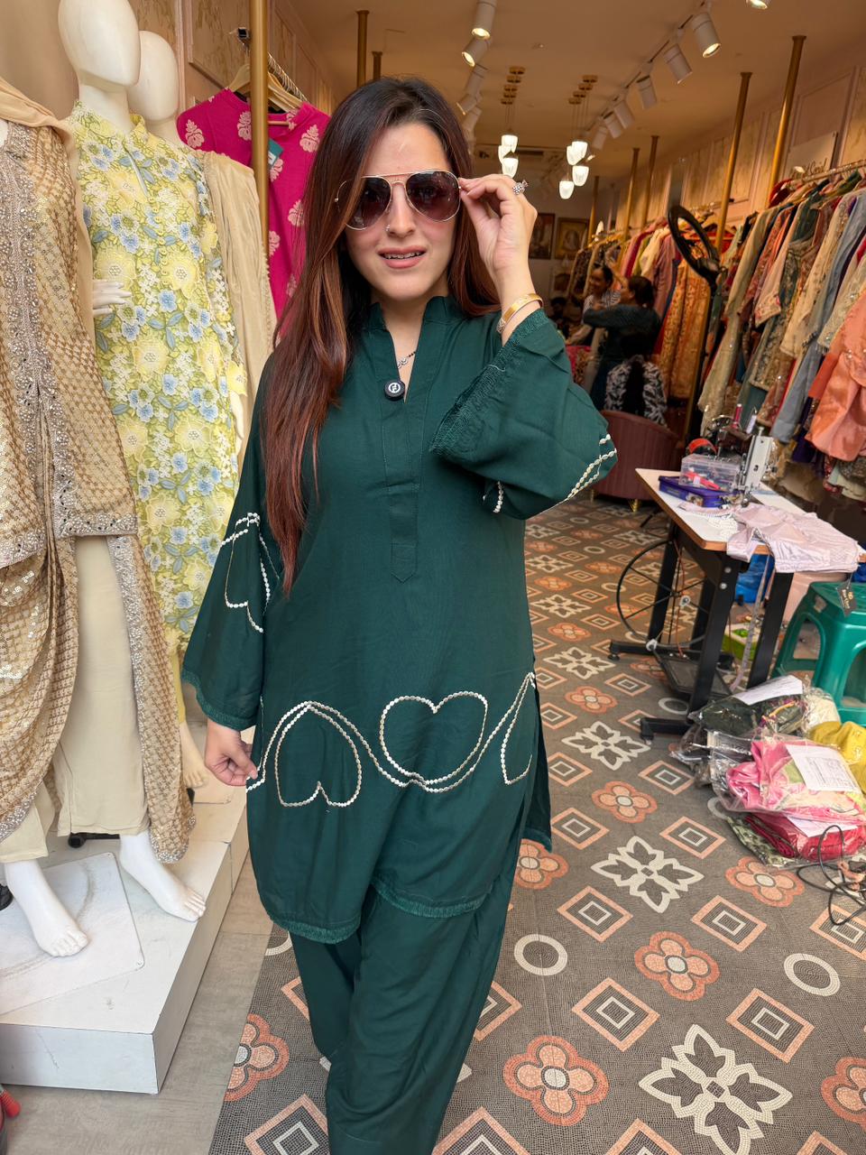Emerald Hearts Casual Co-Ord Set