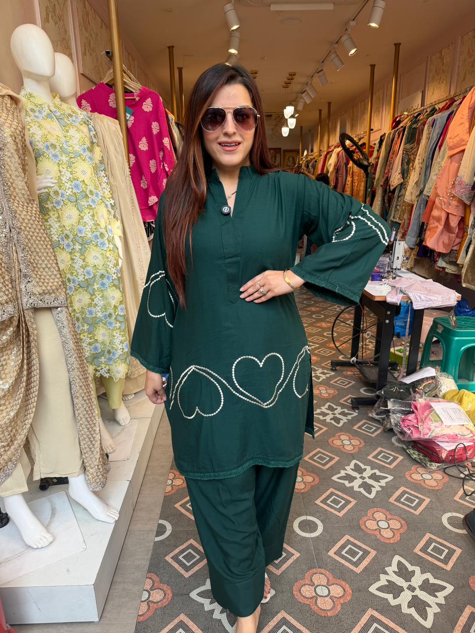 Emerald Hearts Casual Co-Ord Set