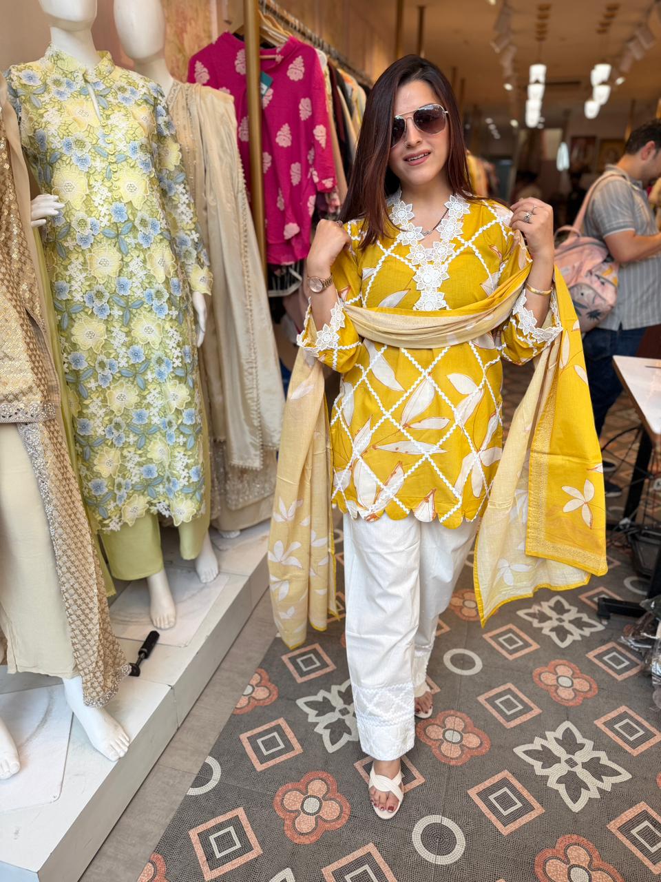 Sunflower Bloom Lawn Suit Set