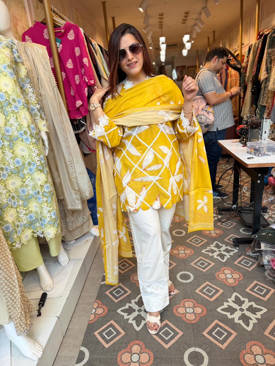 Sunflower Bloom Lawn Suit Set