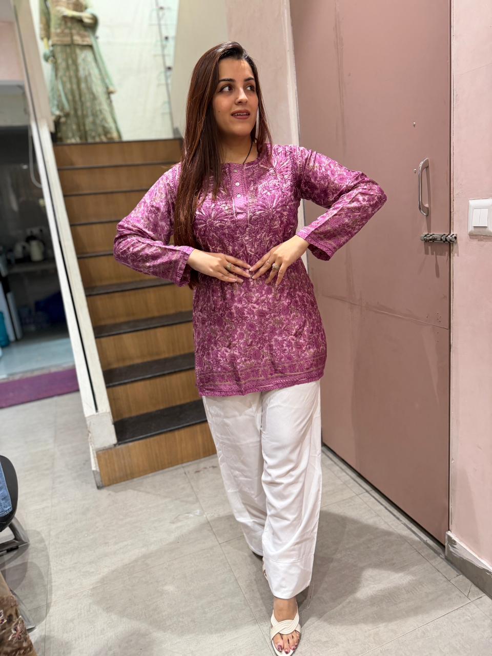 Lily Petal Kurti & Farshi Combo Set