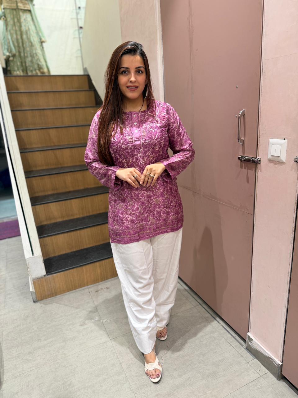 Lily Petal Kurti & Farshi Combo Set