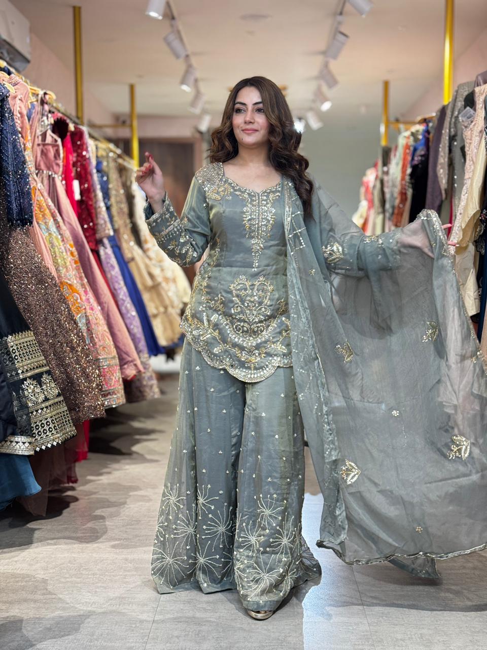 Heavily Embellished Sharara Set