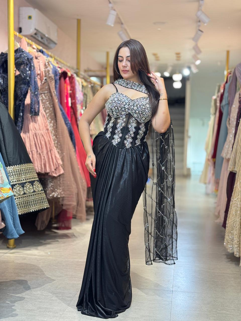 Noir Royale Embellished indo Western set