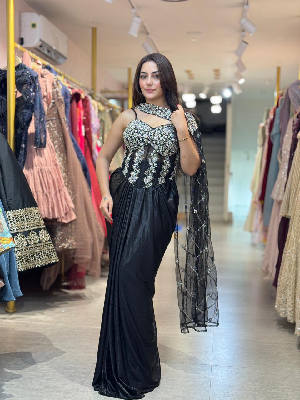 Noir Royale Embellished indo Western set