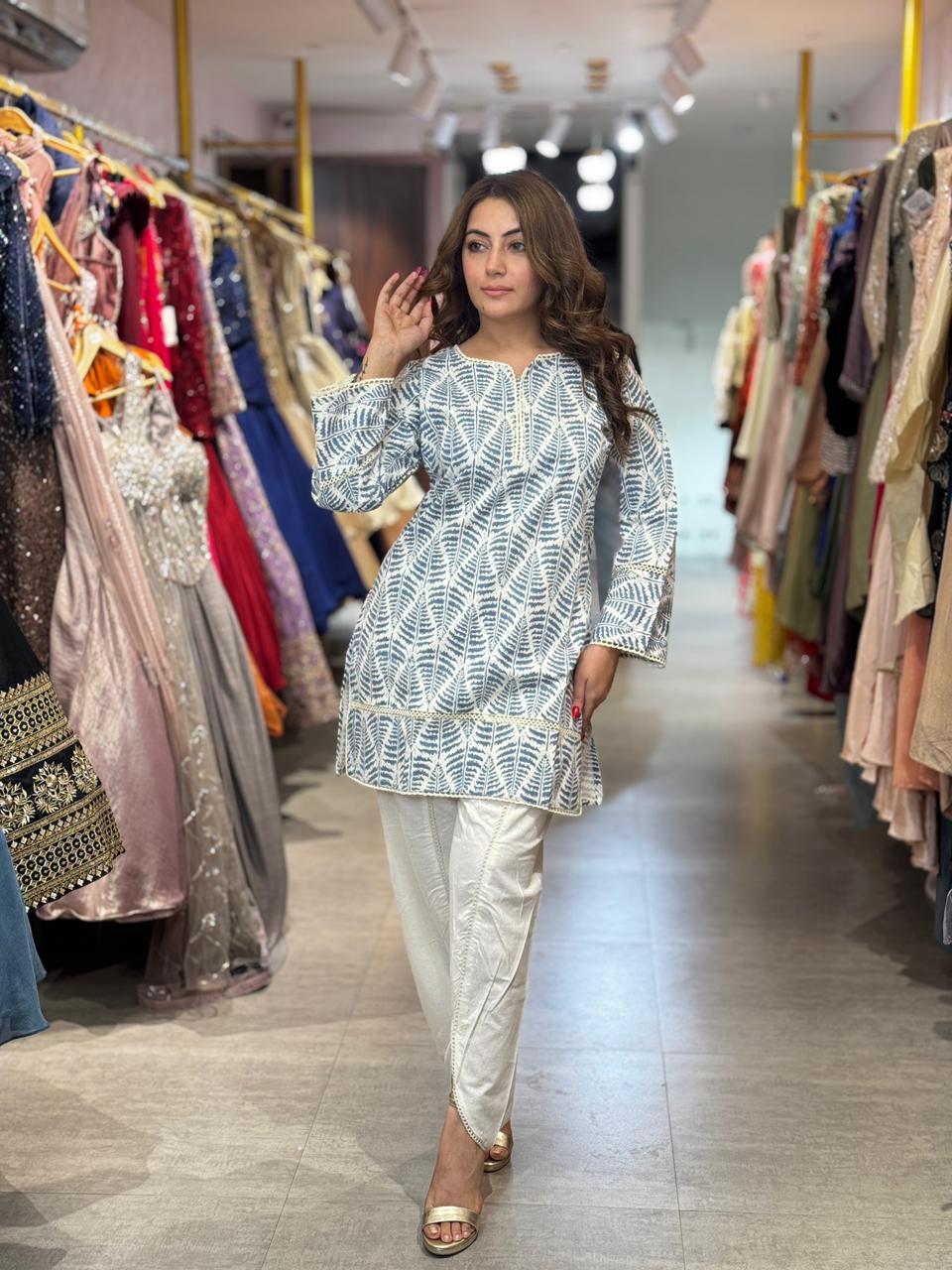 Elegant Leaf Print Co-Ord Set