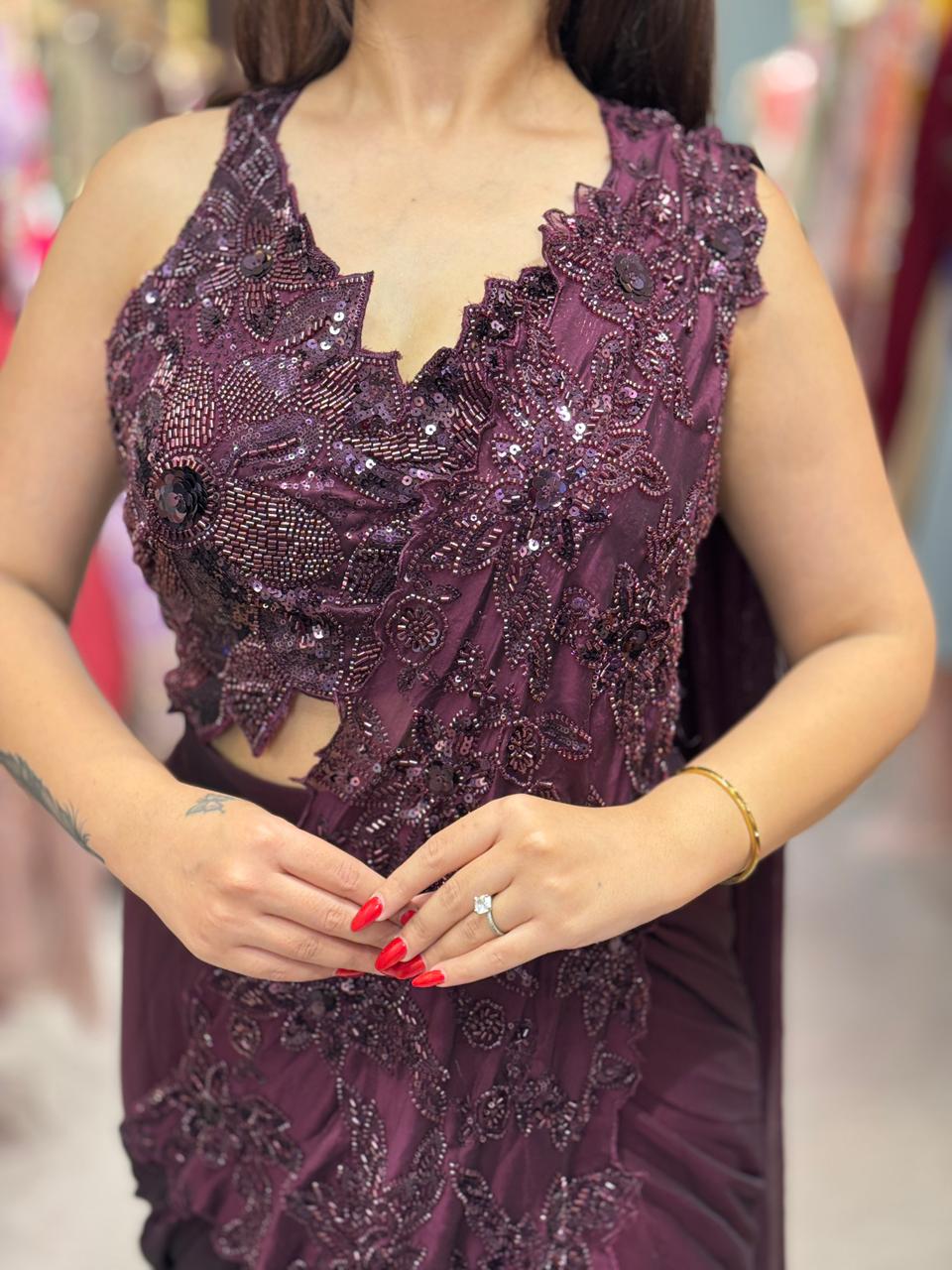 Paly  Embellished Designer Saree