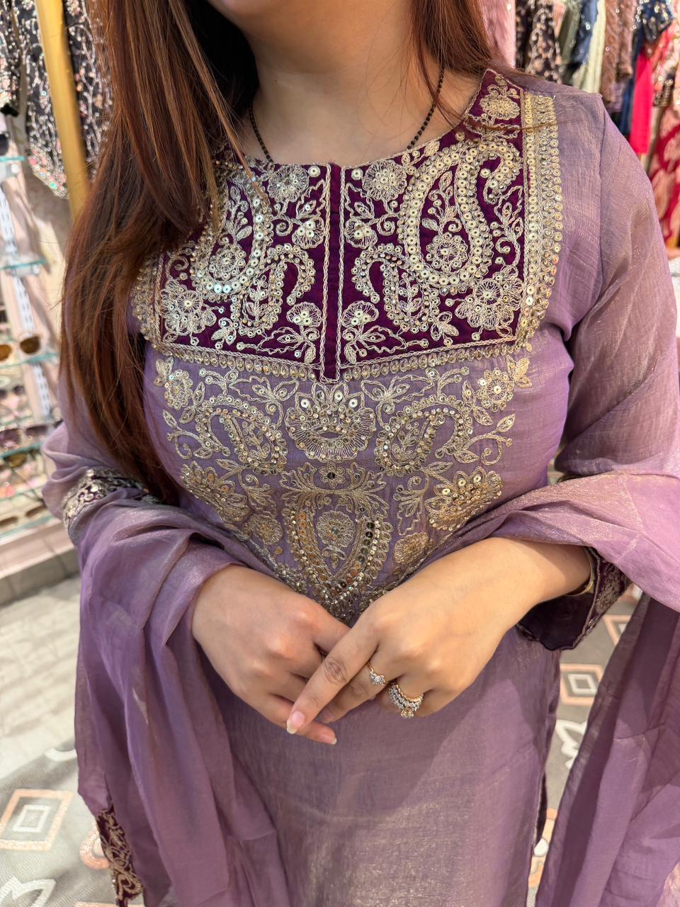 Lilac Noor Embroidered Suit Set