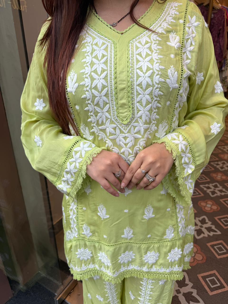 Blossom Chikankari Co-ord Set