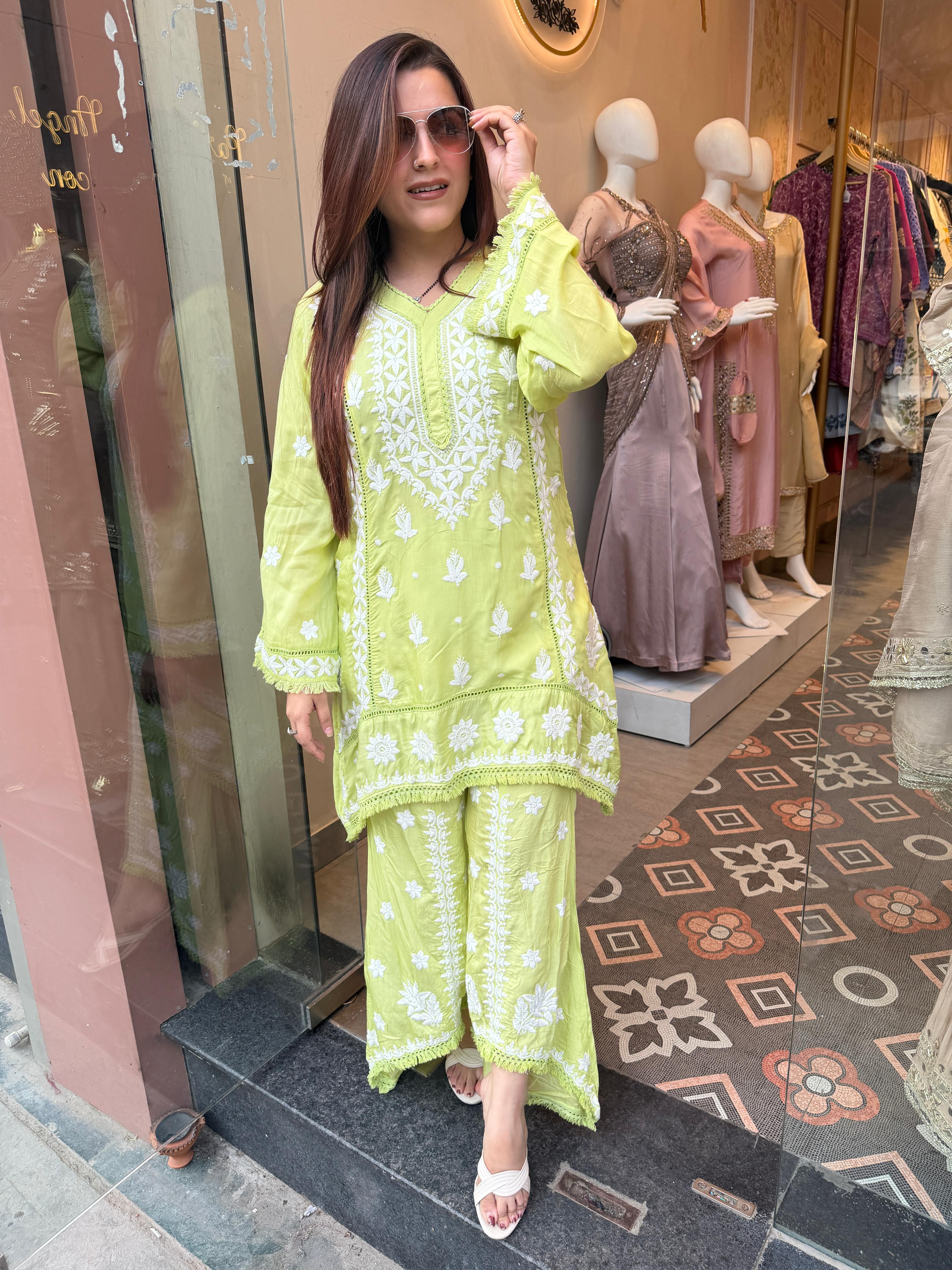 Blossom Chikankari Co-ord Set