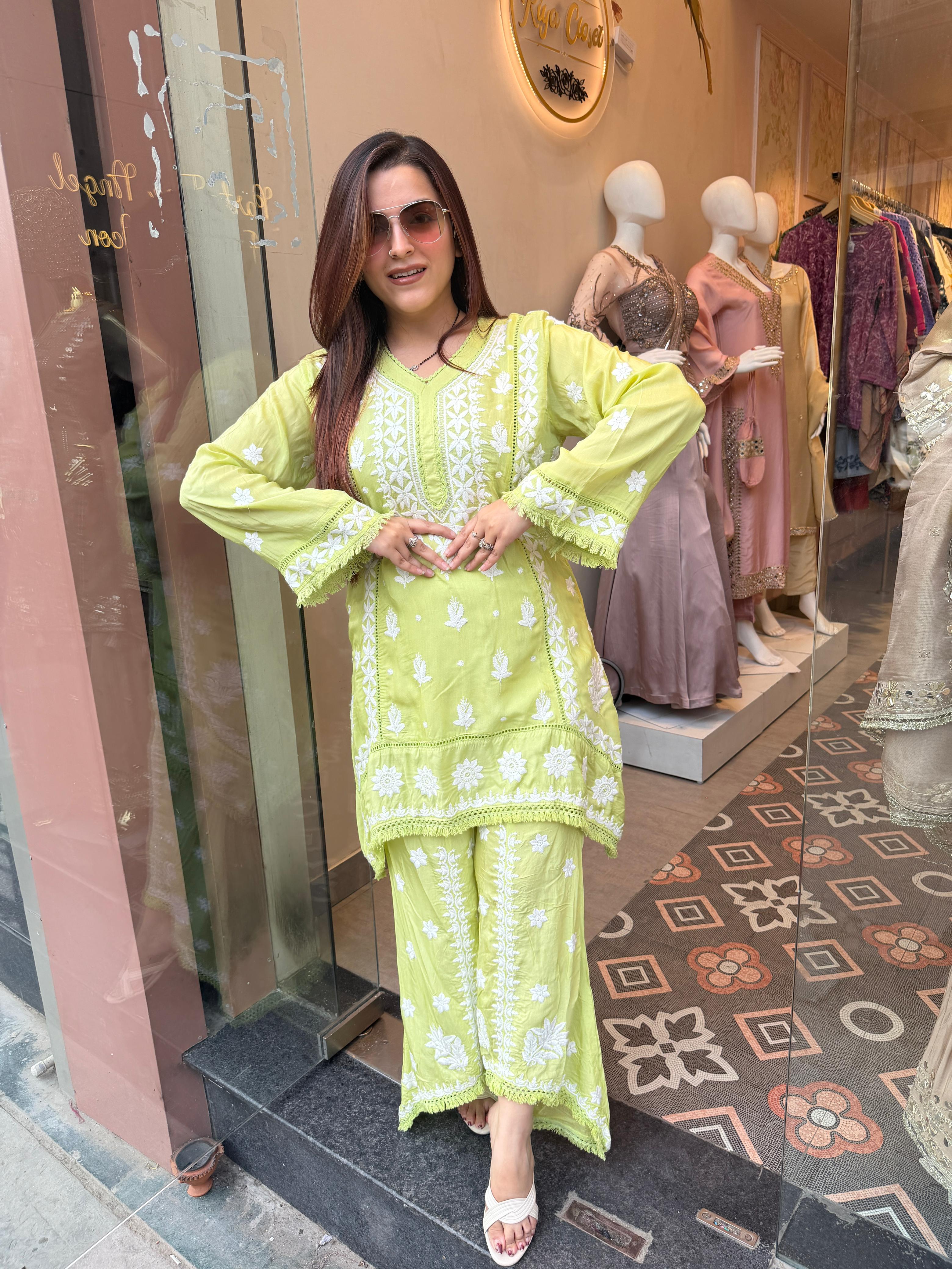 Blossom Chikankari Co-ord Set