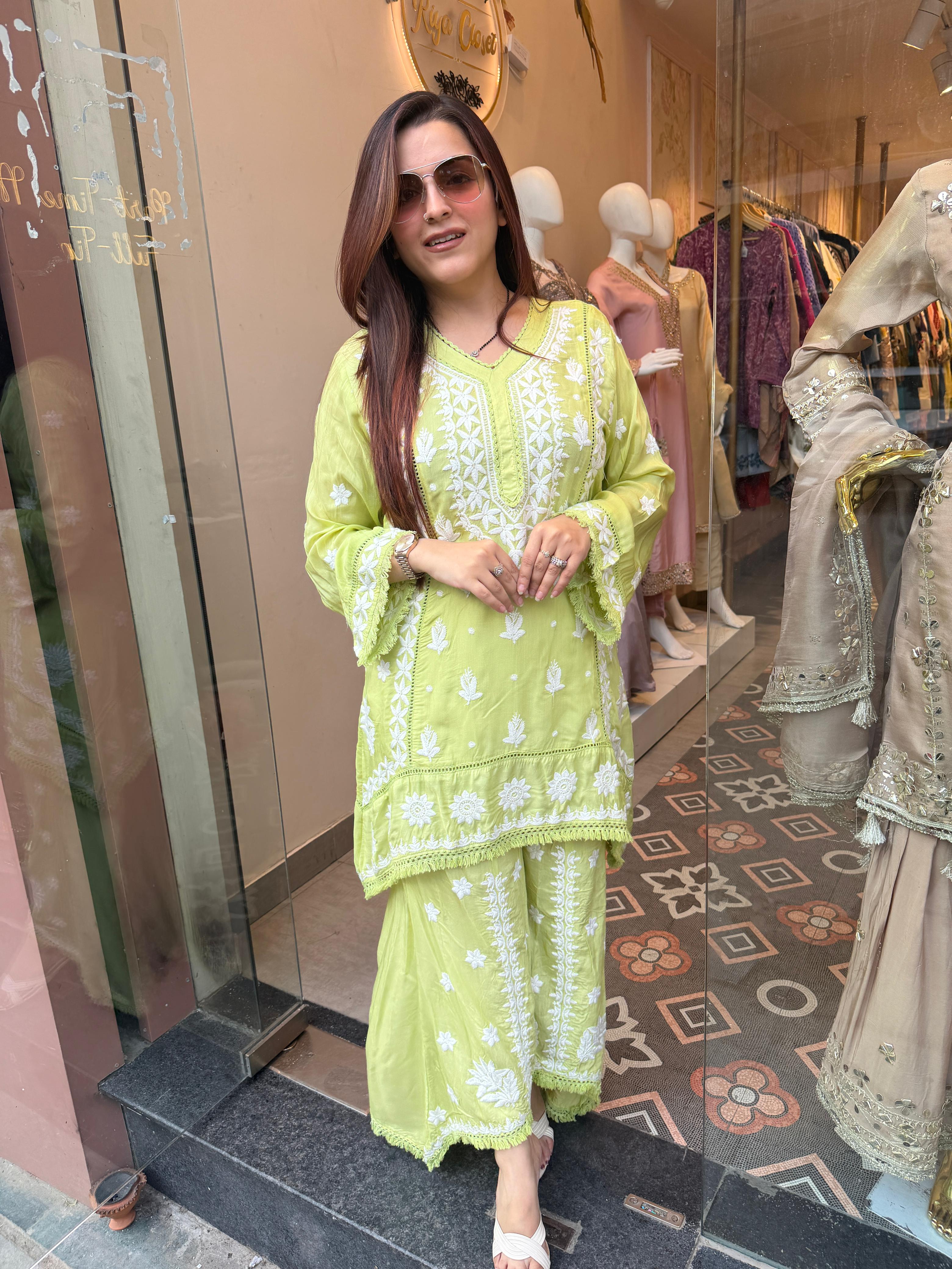 Blossom Chikankari Co-ord Set