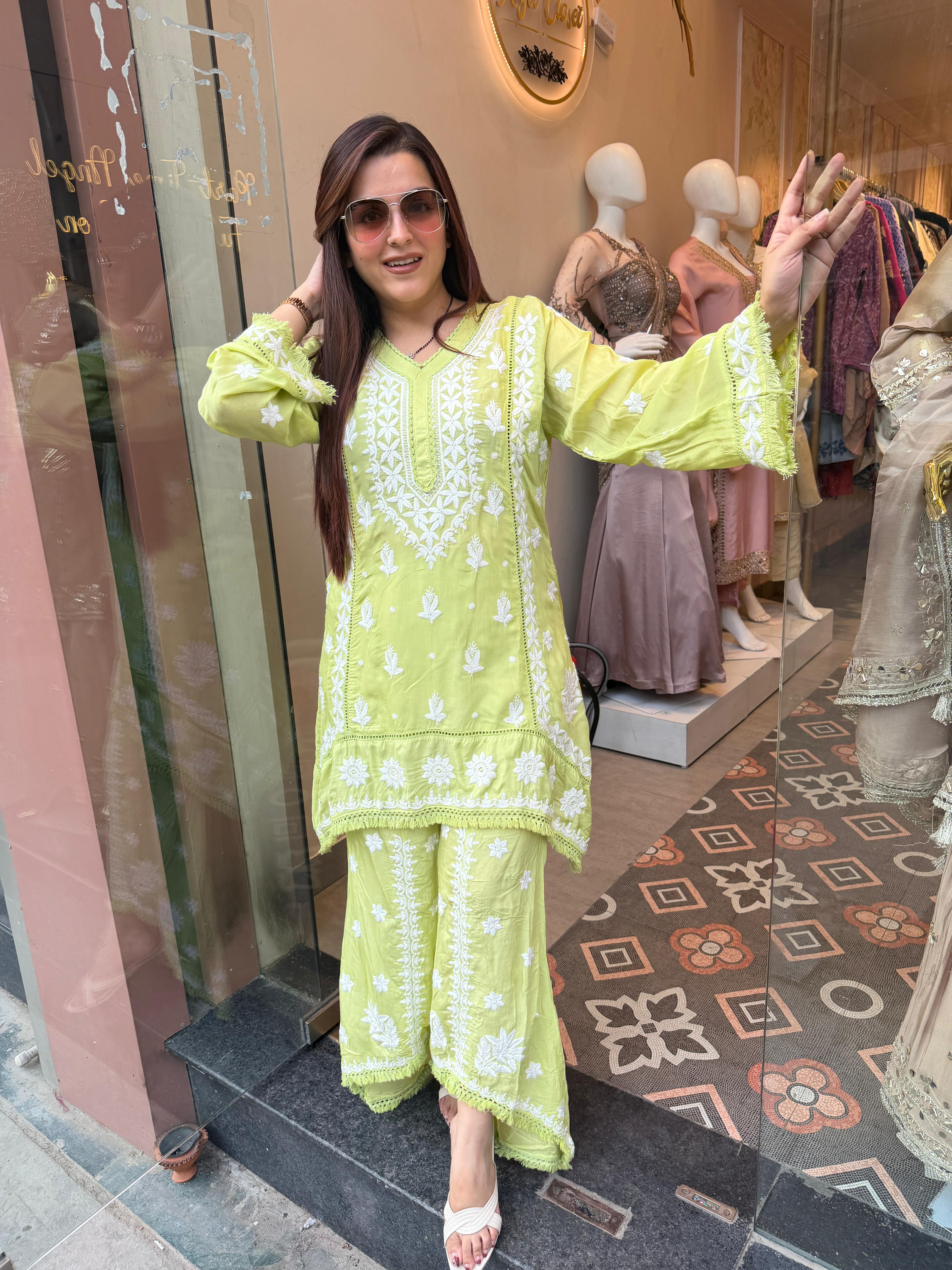 Blossom Chikankari Co-ord Set