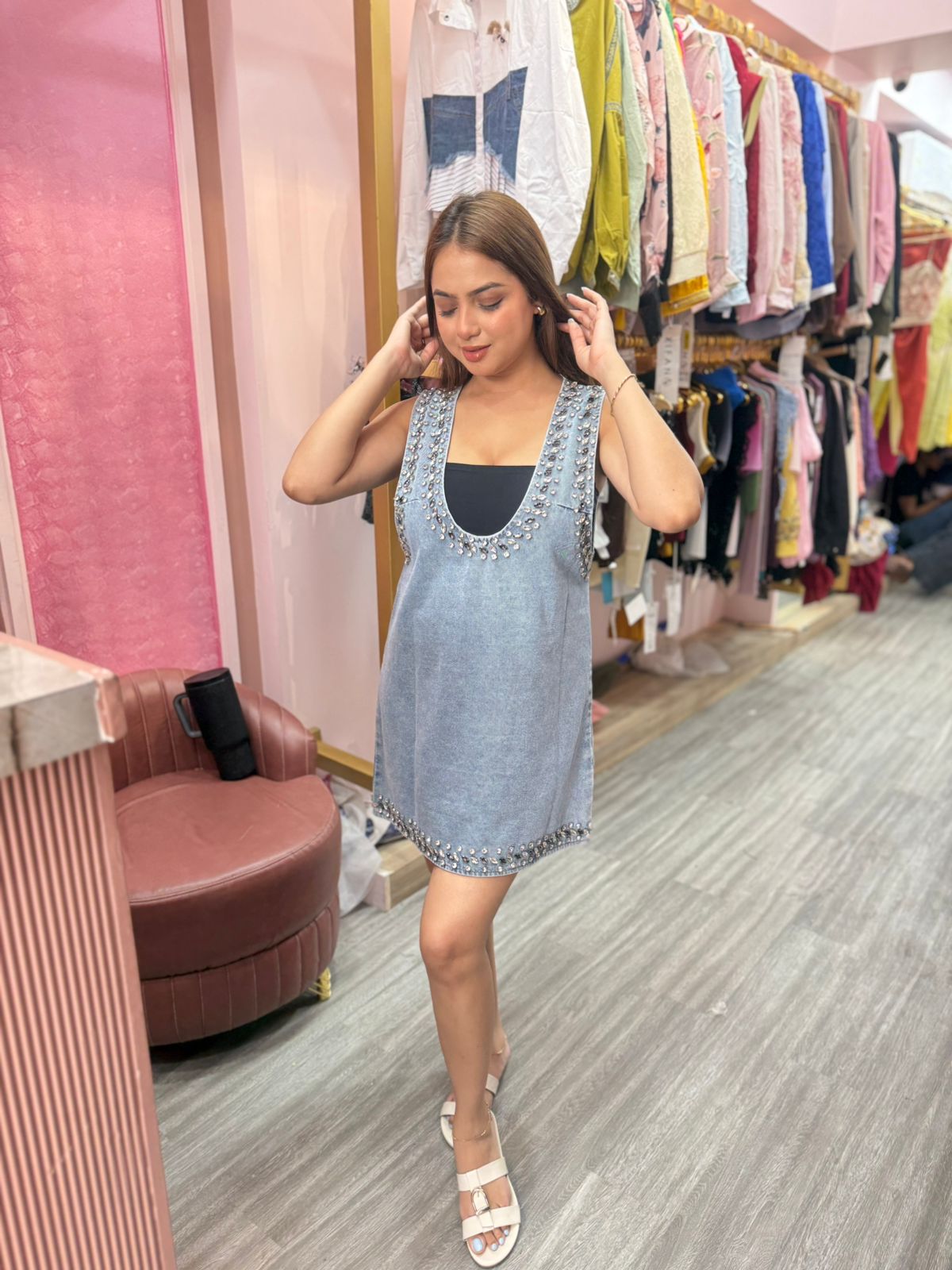 Spark Denim Mini Dress