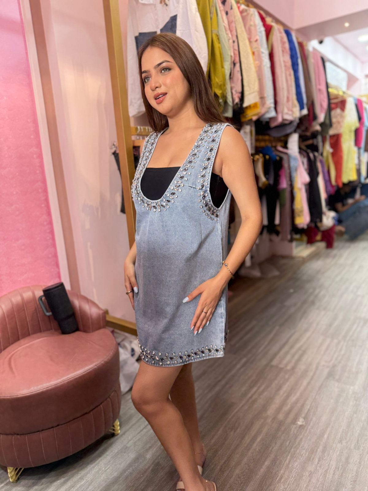 Spark Denim Mini Dress
