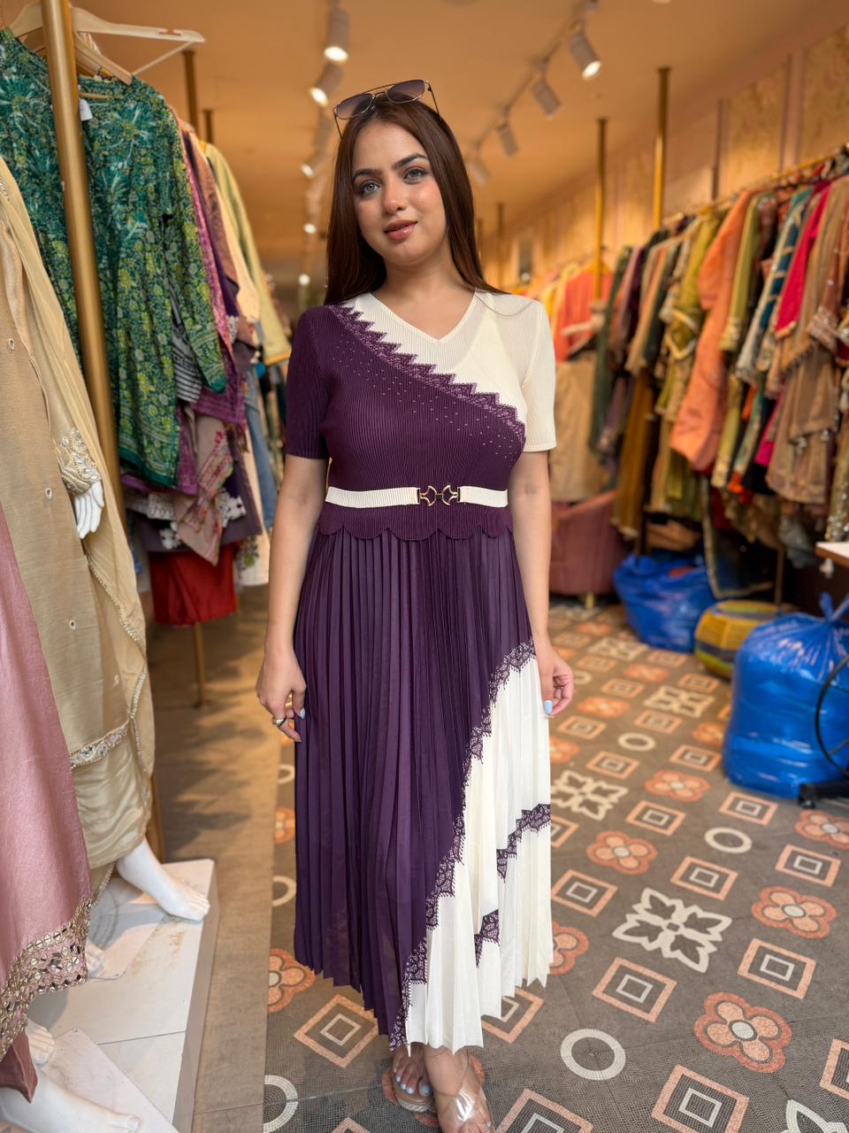 Srin Pleated Midi Dress