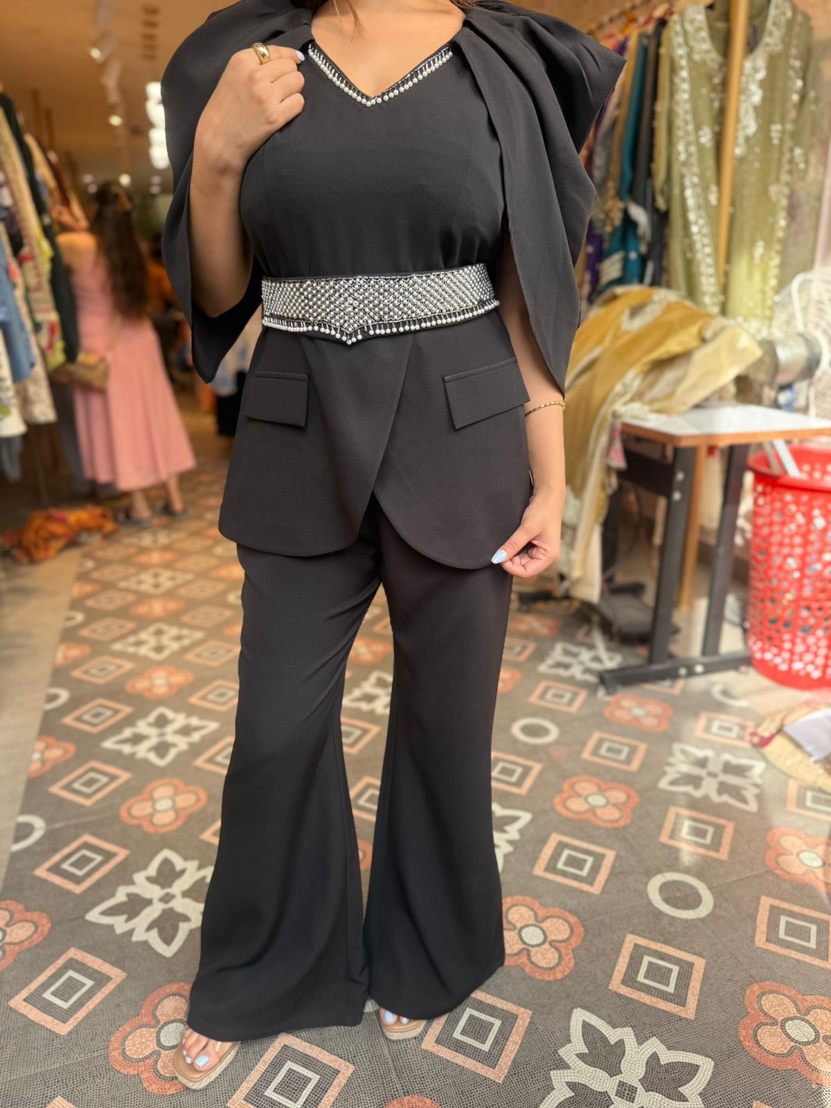 Midnight Glam Cape Co-Ord Set